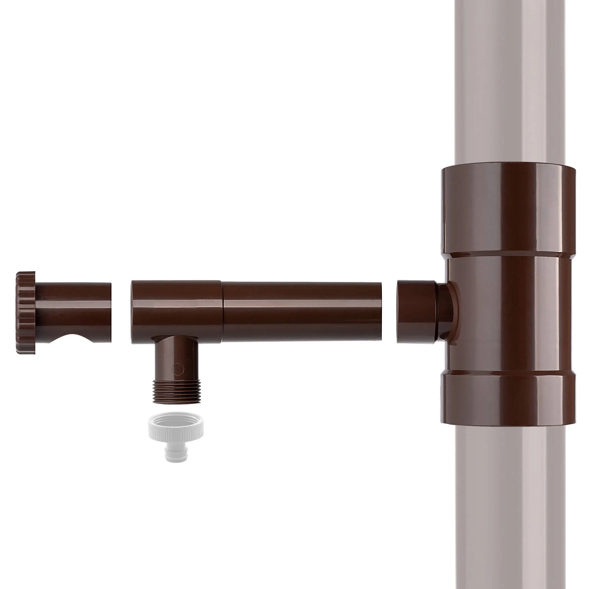 Nancras lietaus vandens kolektorius su vožtuvu, 90 mm, rudas