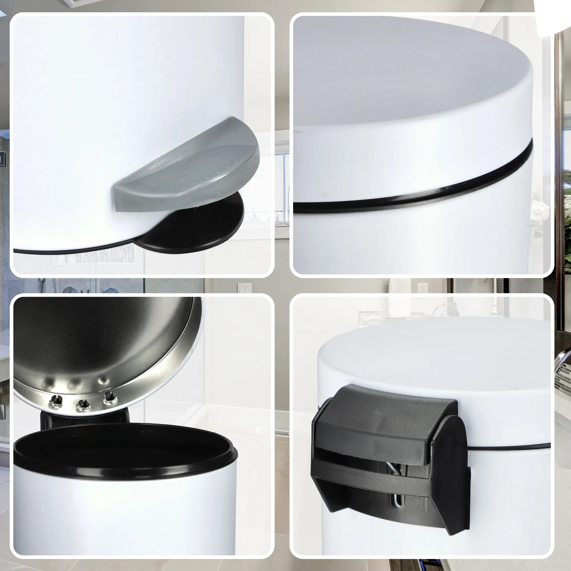 „Melfi“ 14 l plieninė šiukšliadėžė, balta