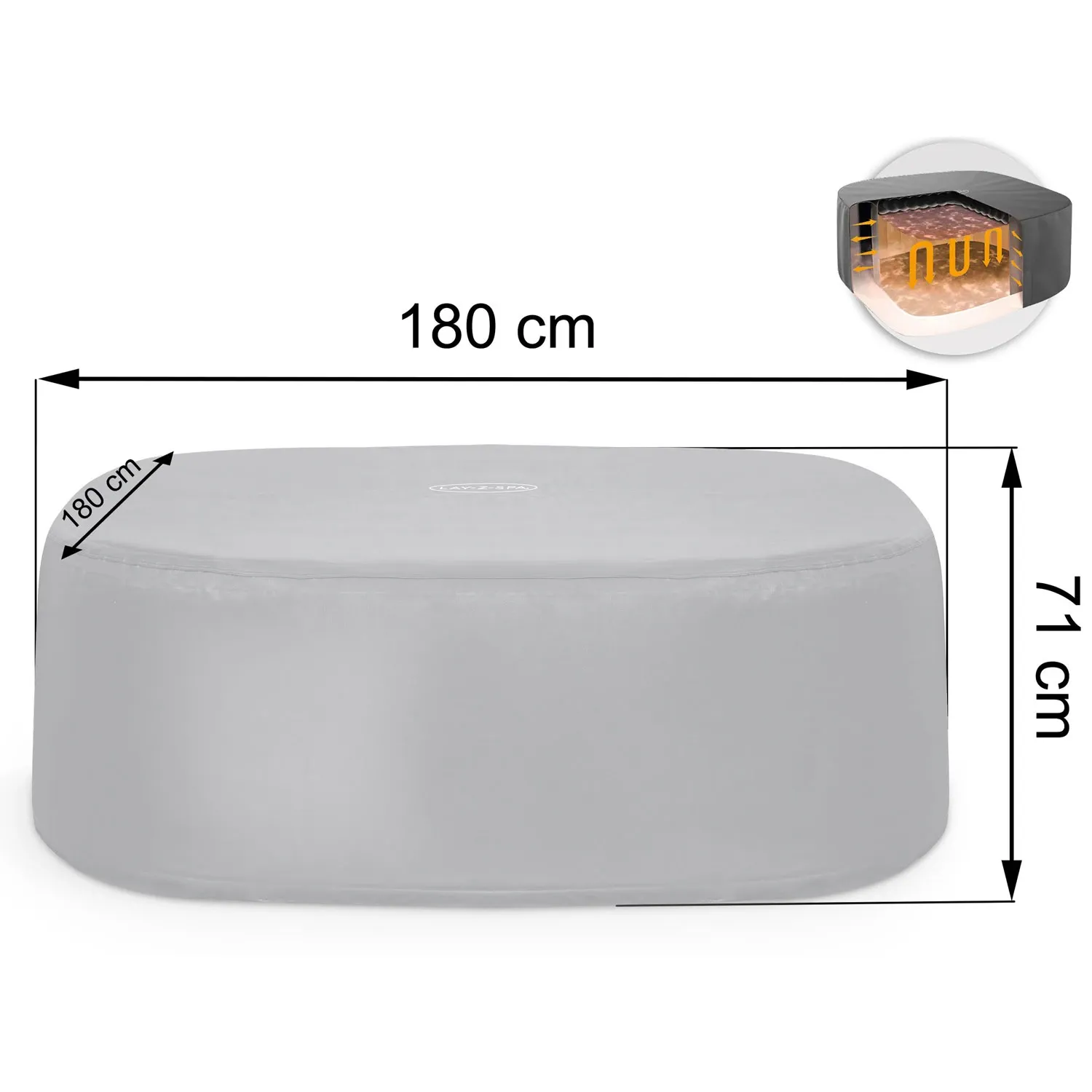 Terminis SPA uždangalas 180 x 180 x 71 cm Bestway 60319 - nuotrauka 1