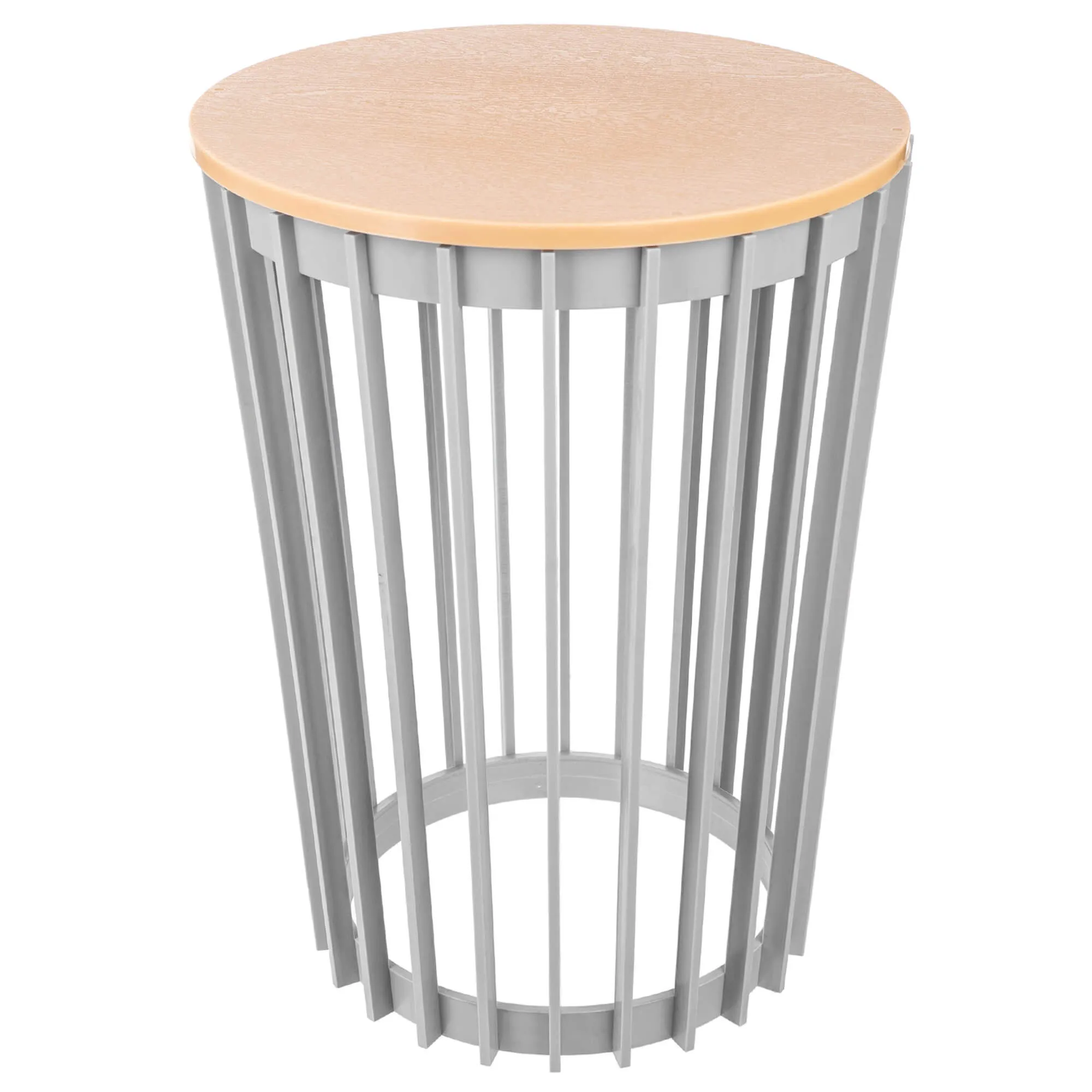 Aytre dvipusis augalų stovas 54 cm platinos spalvos + natūralaus medžio stalviršis