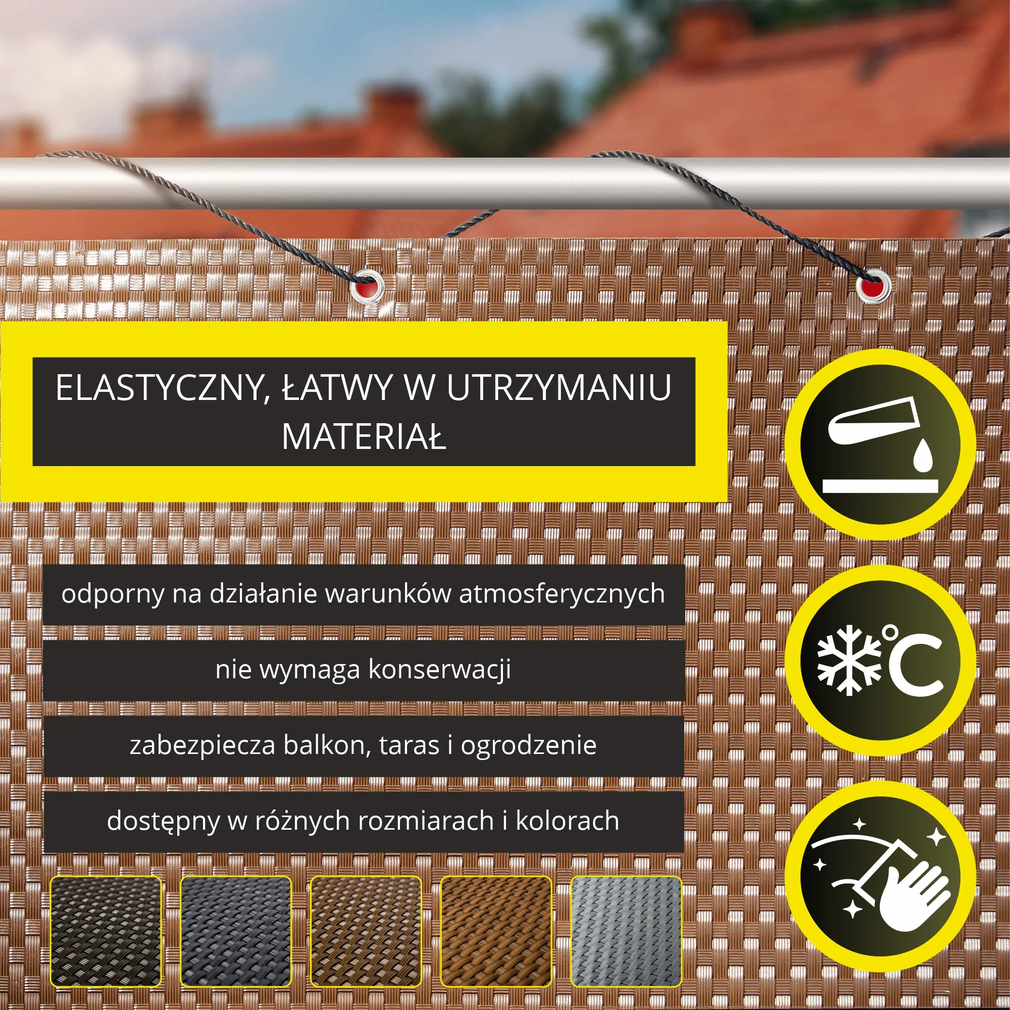 Espa balkono uždangalas 90 x 400 cm, šviesiai rudas