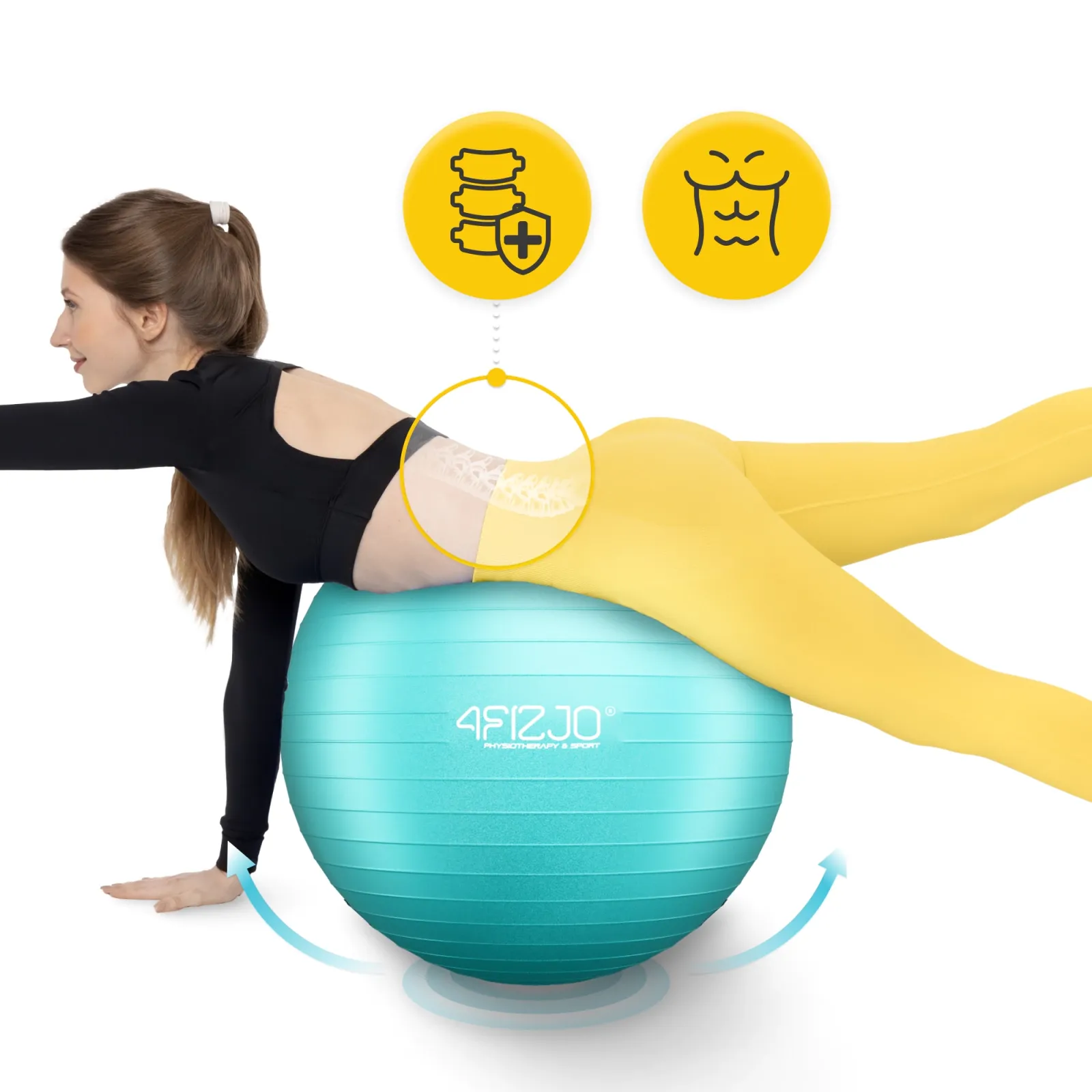 Pripučiamas gimnastikos kamuolys 65 cm