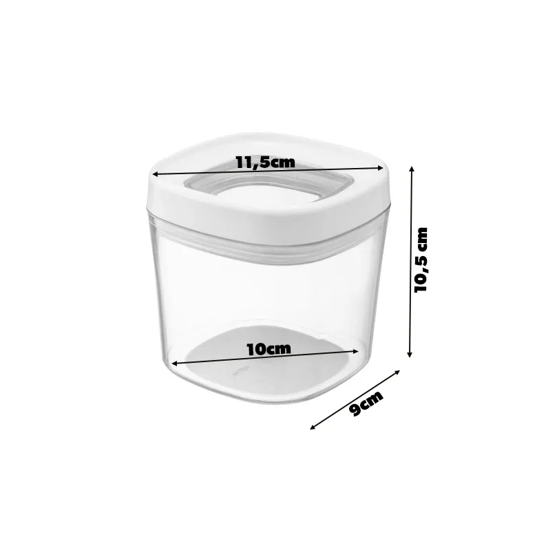 Duna kvadratinis indas 600 ml, baltas