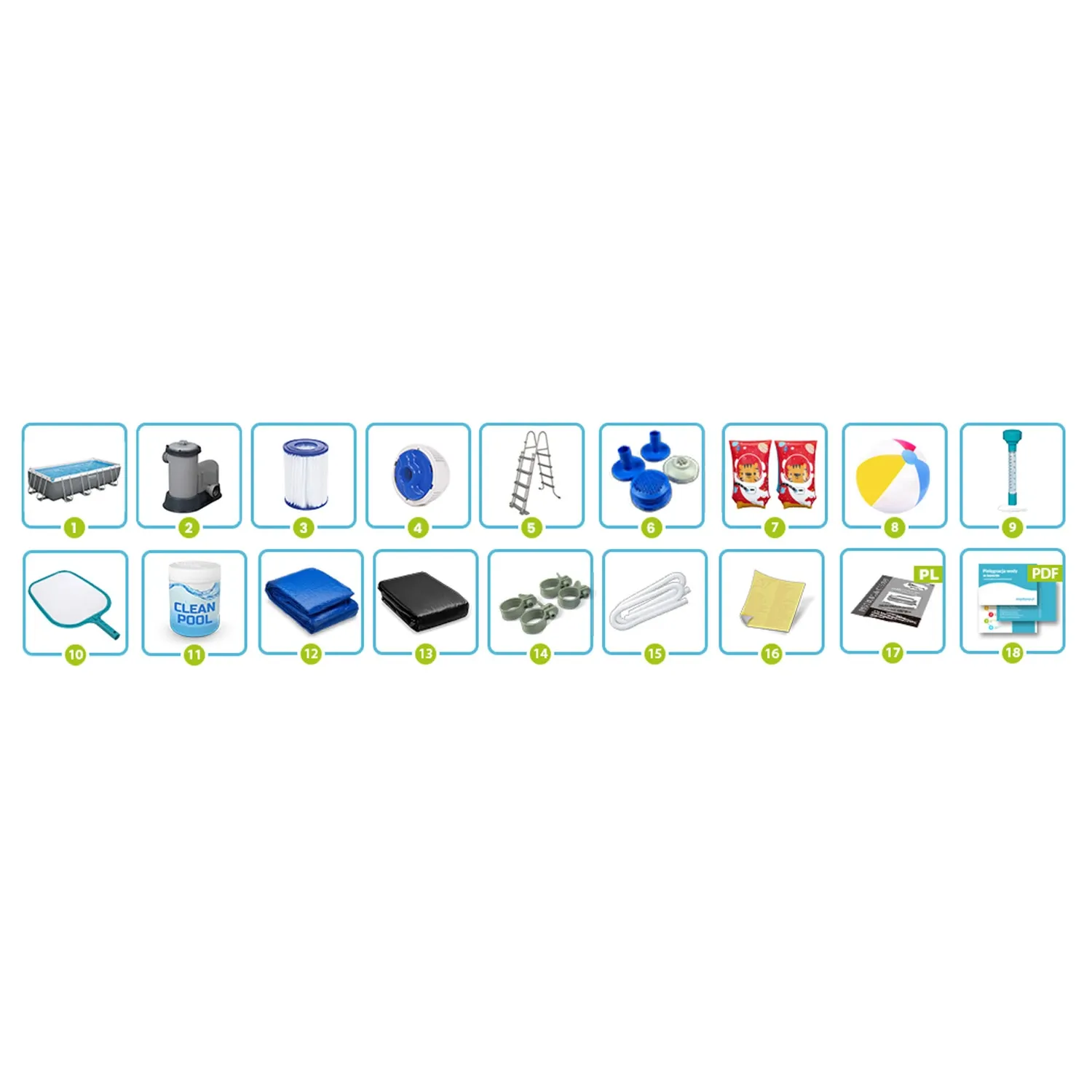 Karkasinis sodo baseinas 549 x 274 x 122 cm, 17 viename, „Bestway 56465“ - nuotrauka 1