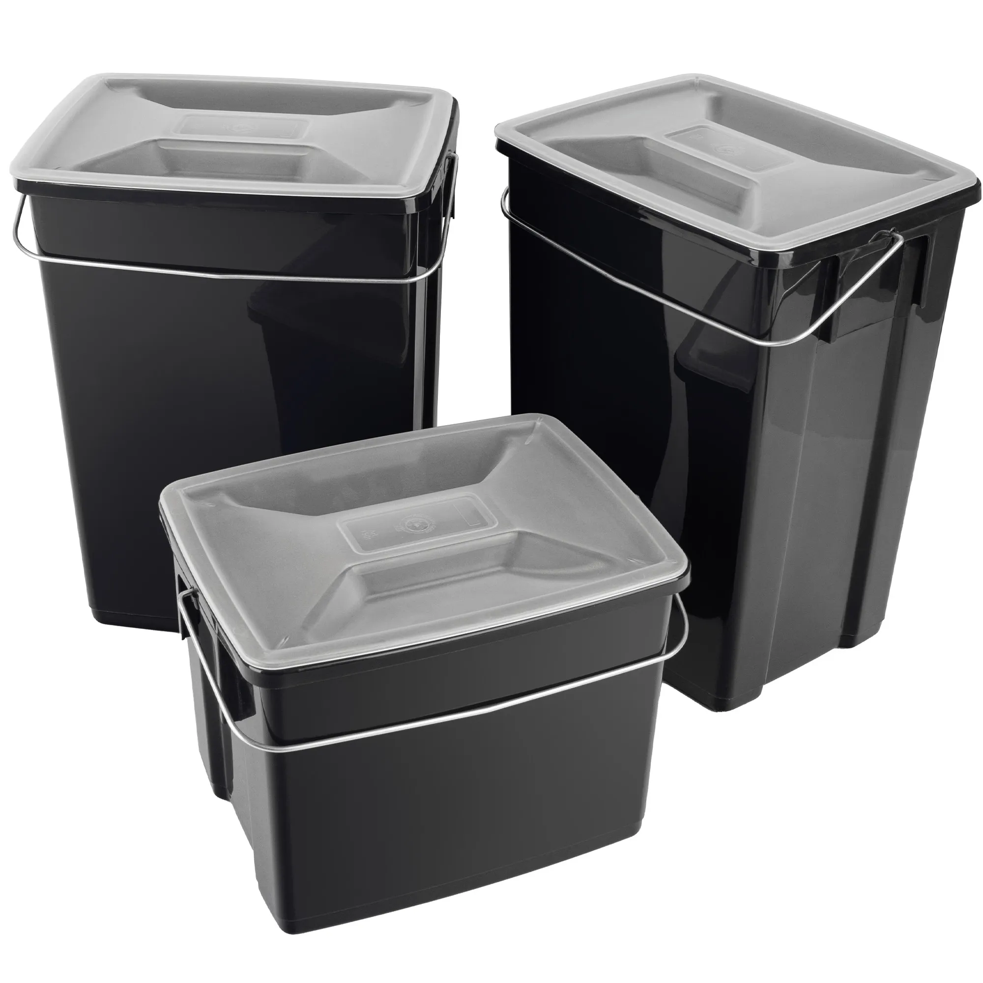 Curver atliekų rūšiavimo konteineriai 2 x 10 l + 6 l, juodi