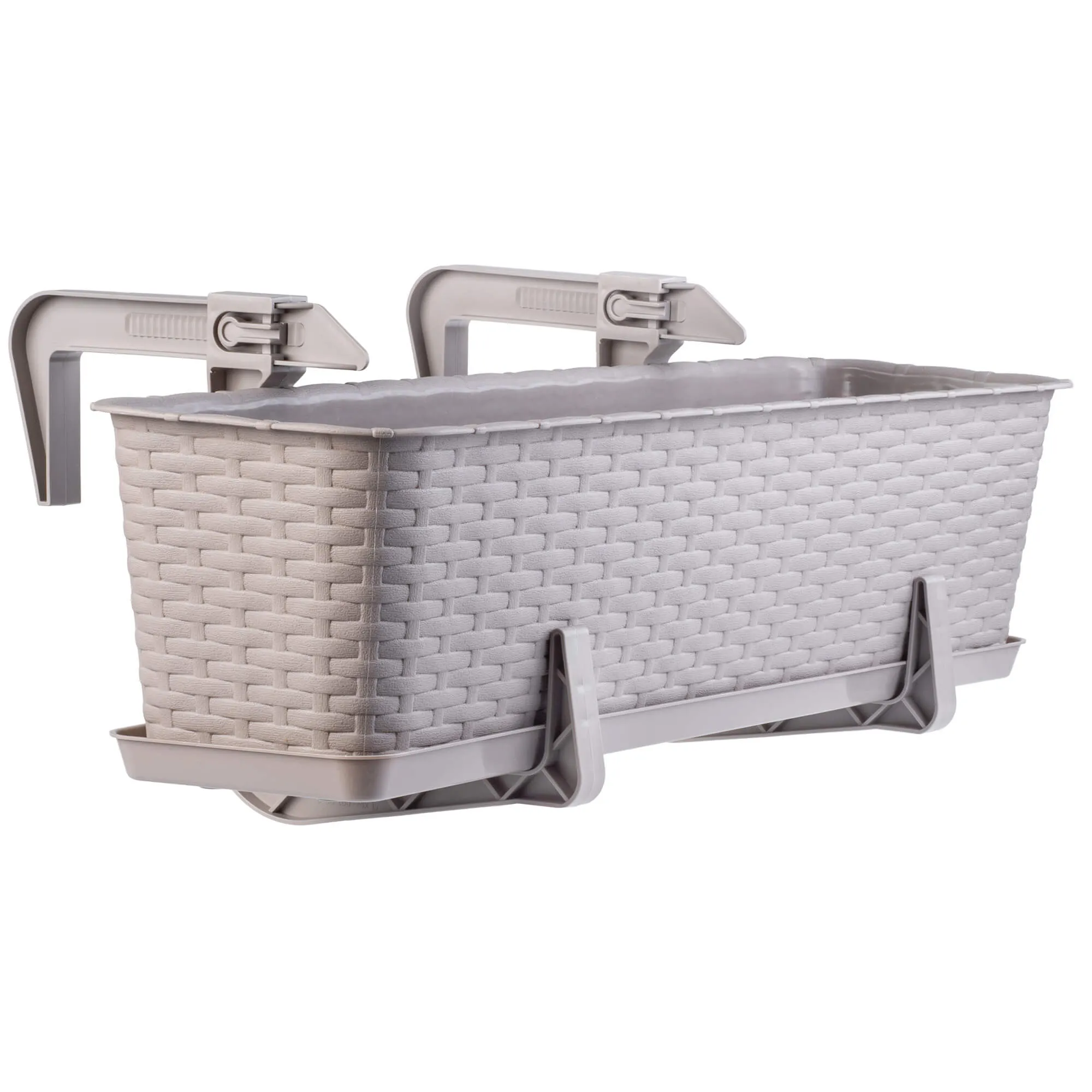 Frette rotango vazonas su lėkštute 60 cm + 2 rankenos