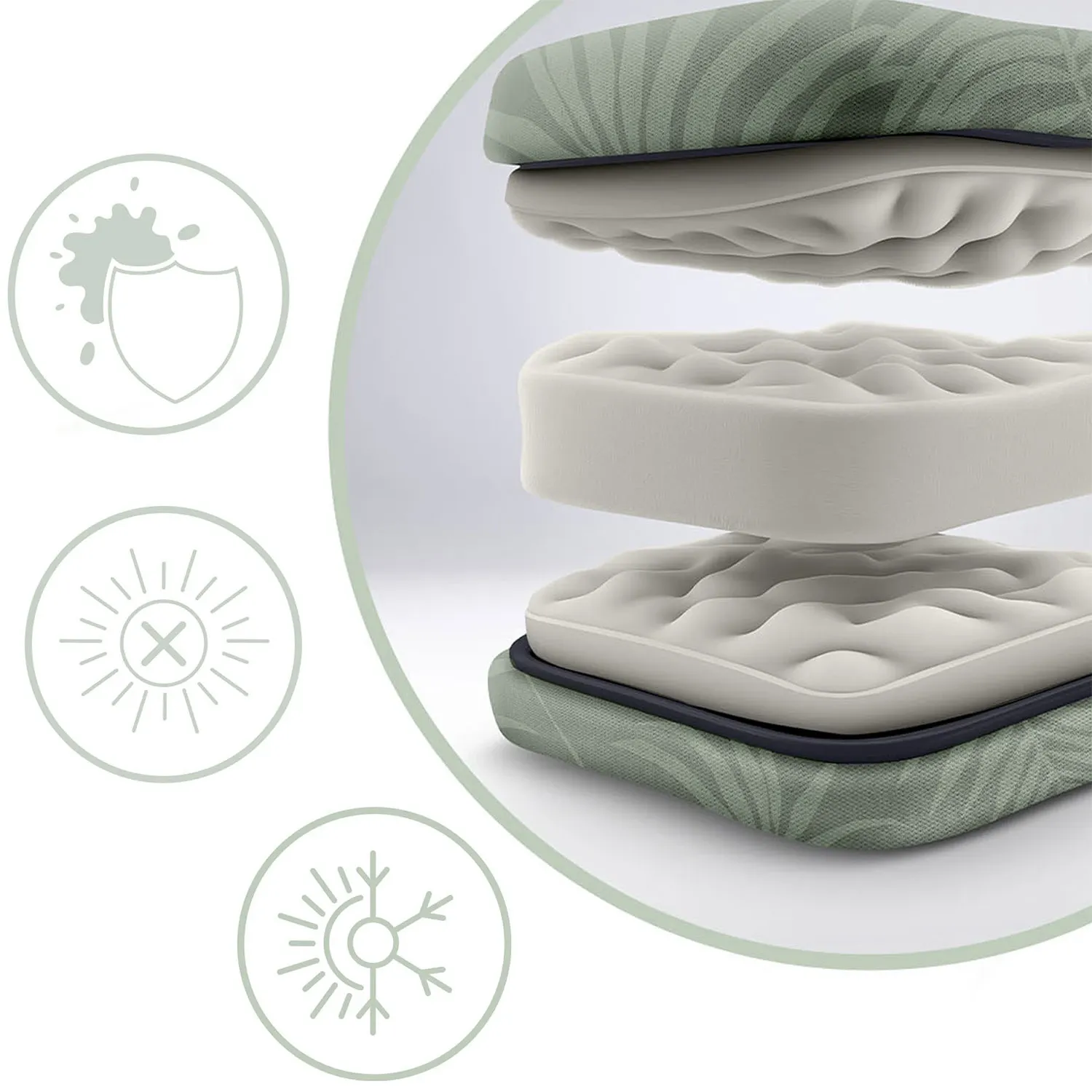 Sulankstomas sodo gultas su pagalvėle Sofotel ChillWell, 2 vnt. komplektas, šviesiai žalias - nuotrauka 1