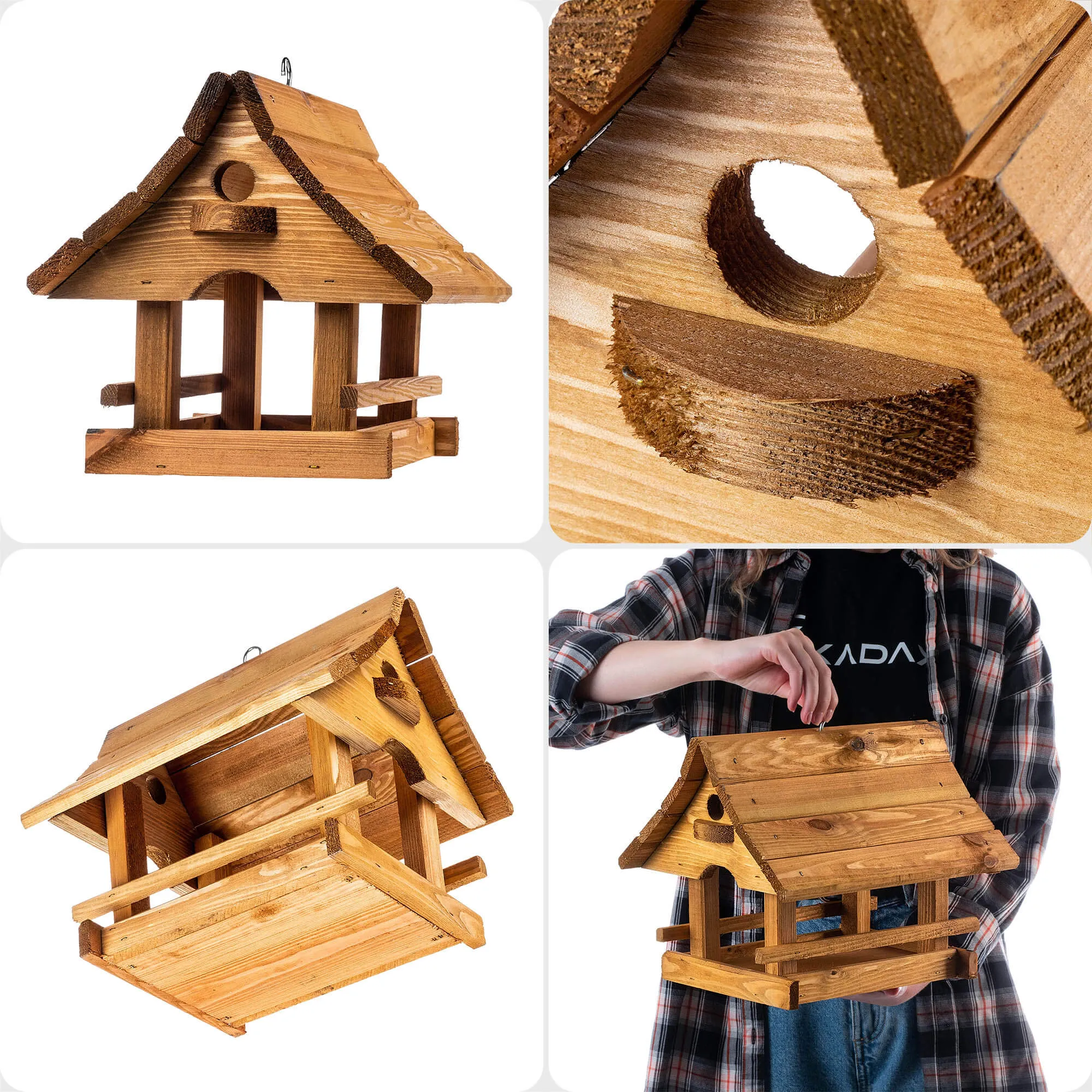 Arbis paukščių lesyklėlė, 30 x 25 cm, natūrali