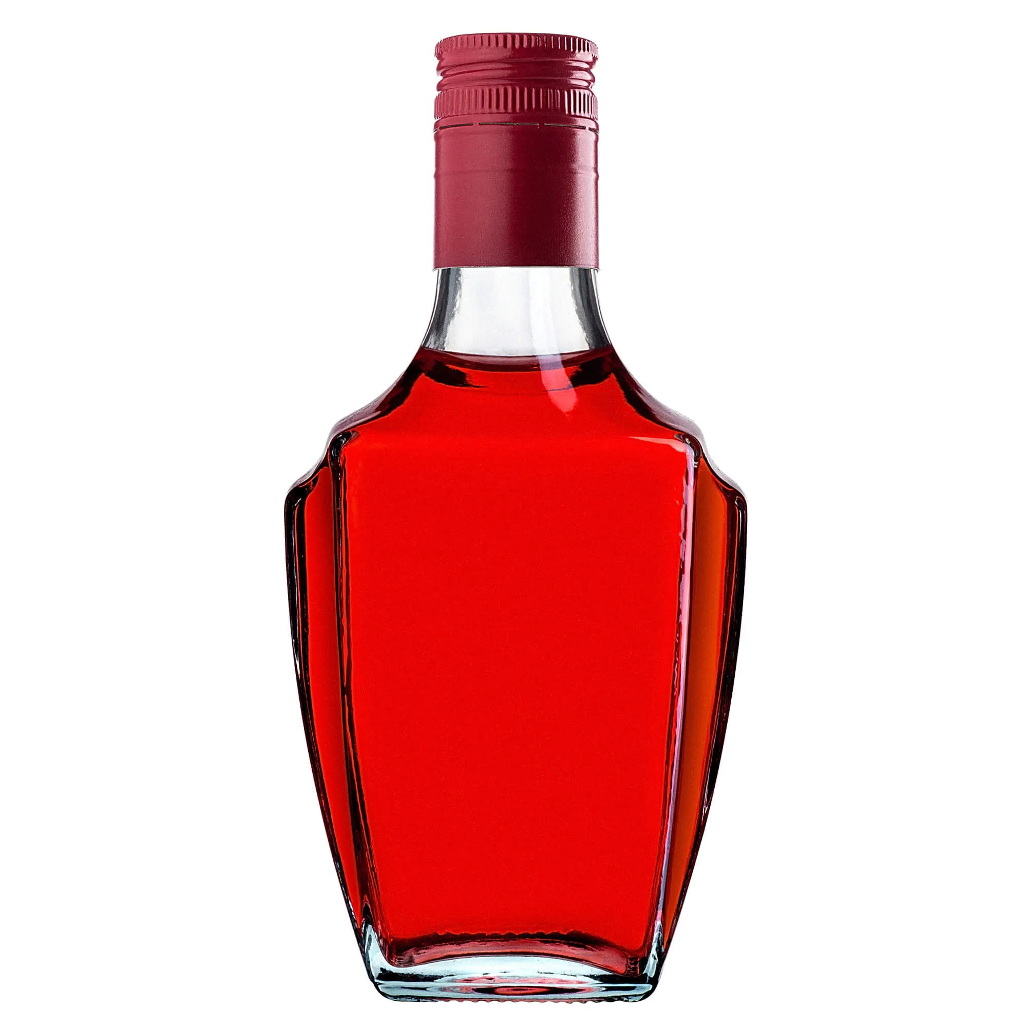 Faenza stikliniai tinktūros buteliukai 250 ml su ilgu raudonu dangteliu, 10 vnt.