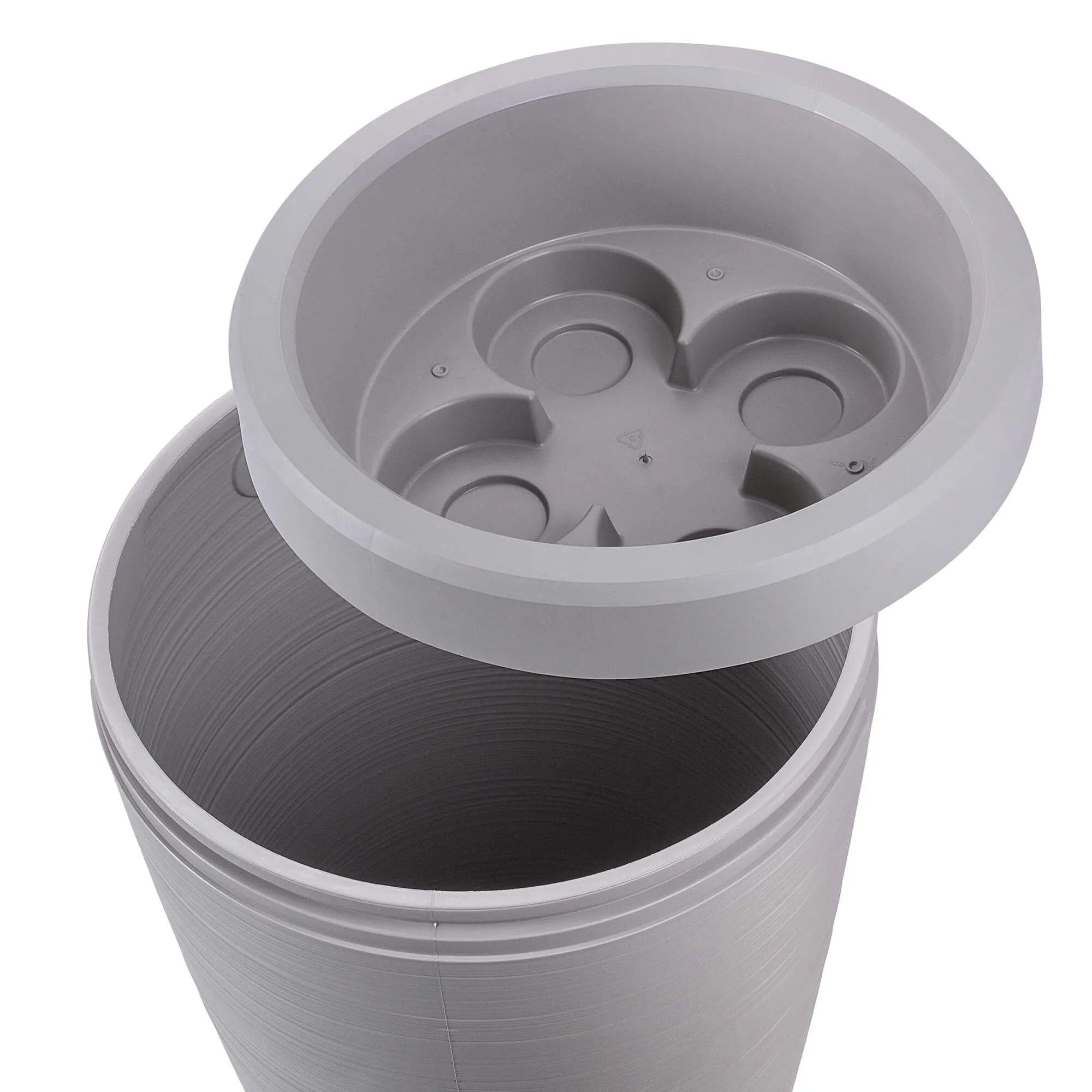 „Reveret“ 240 l lietaus vandens bakas su prijungimo komplektu, šviesiai pilkas, lygus