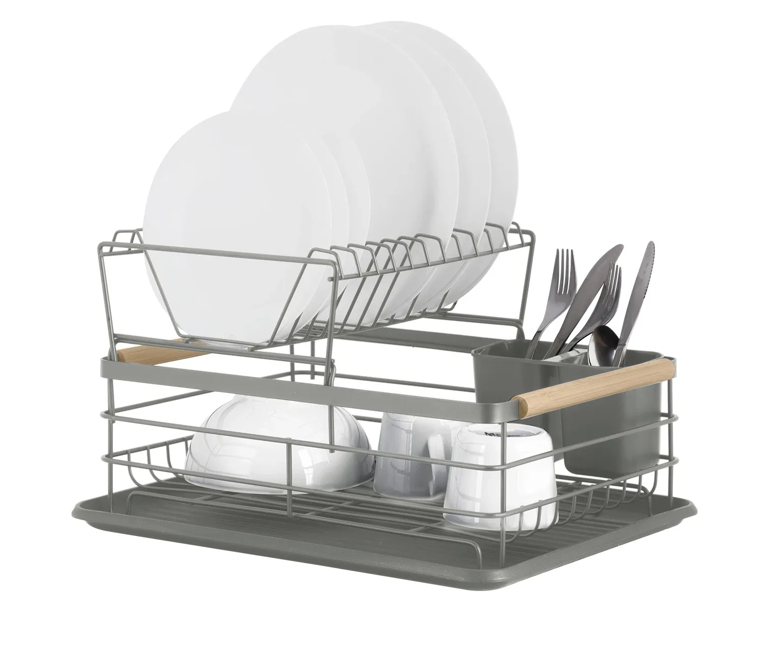 Dviejų lygių indų džiovyklė MS-601 Massido pilka - nuotrauka 1