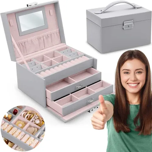 Papuošalų dėžutė MS-700 Massido - pilka - nuotrauka 1