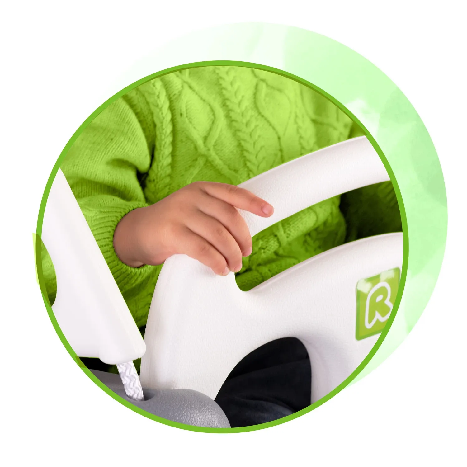 „Ricokids“ 3 viename kibiro formos sūpynės, pilkos ir baltos - nuotrauka 1