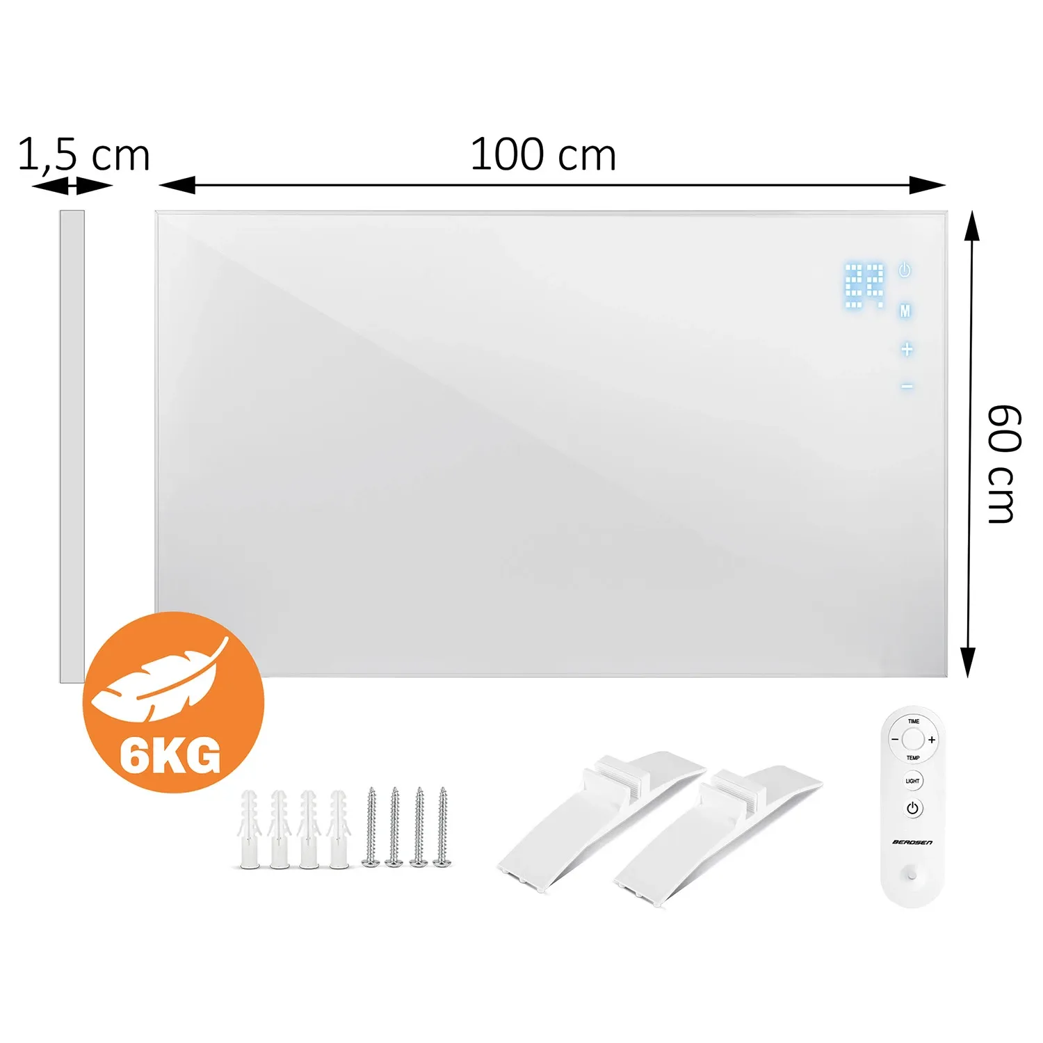 Infraraudonųjų spindulių šildytuvas 600 W Berdsen BD-981 su WiFi nuotolinio valdymo programėle - nuotrauka 1