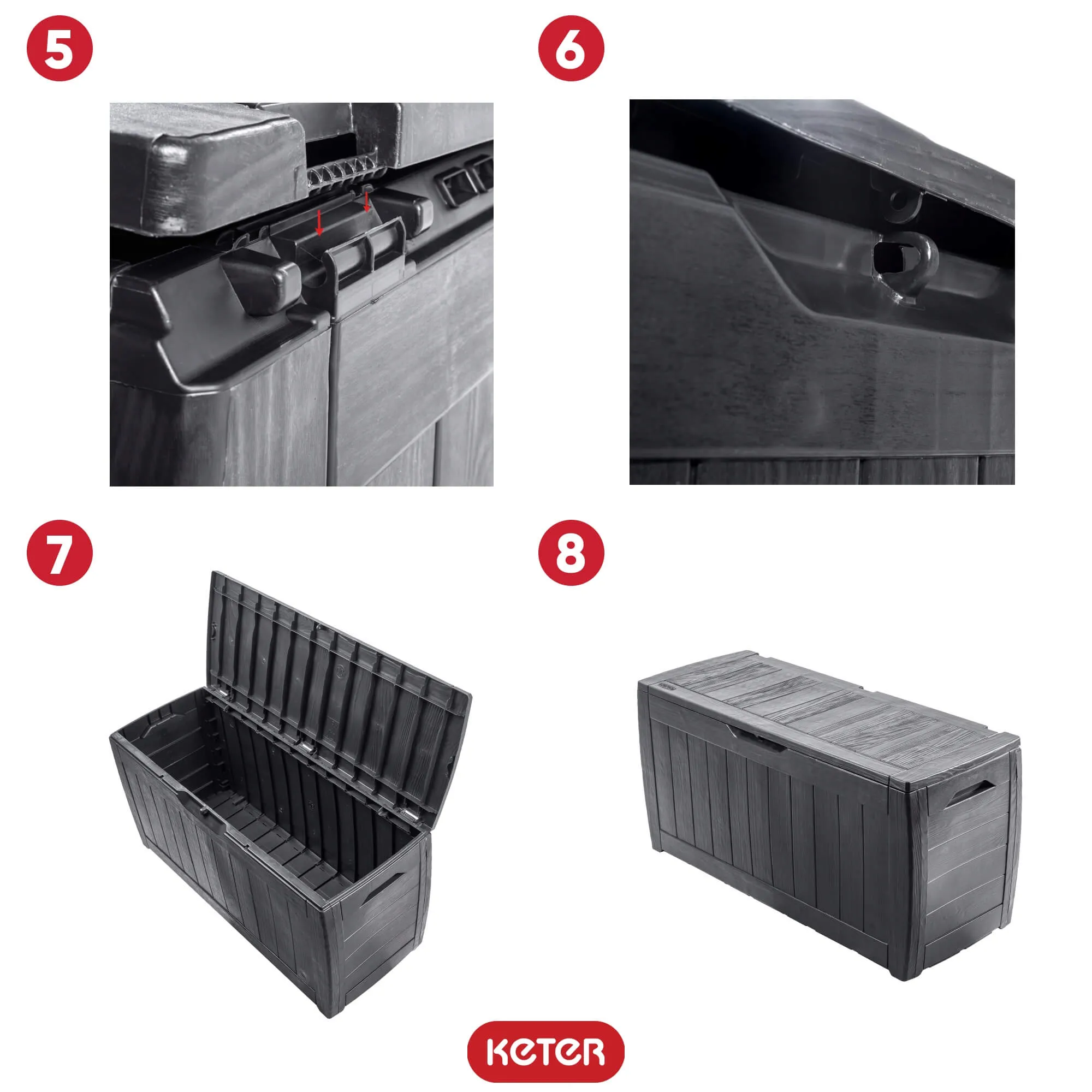 Keter Hollywood 270L grafito sodo dėžė