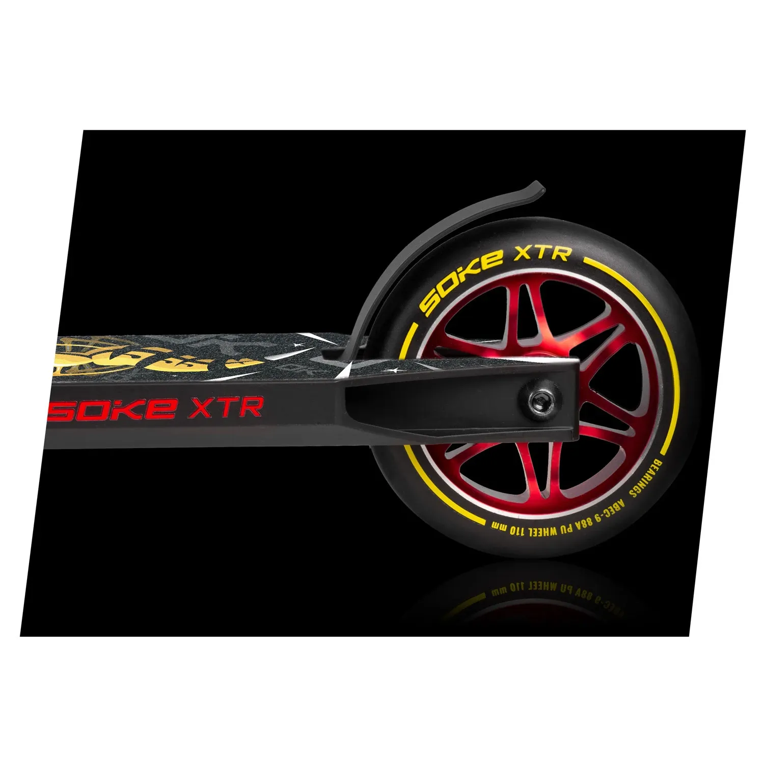 SOKE XTR triukų paspirtukas juodas ir geltonas - nuotrauka 1