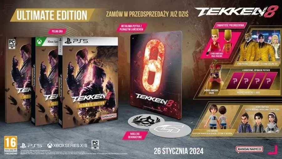 Tekken 8 Ultimate Edition PL (Xbox Series X) - „Ultimate Edition“ apima:

„Ultimate Edition“ apima: žaidimą