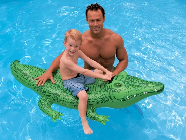 Pripučiamas krokodilas plaukimui 168 x 86 cm INTEX 58546 - nuotrauka 1