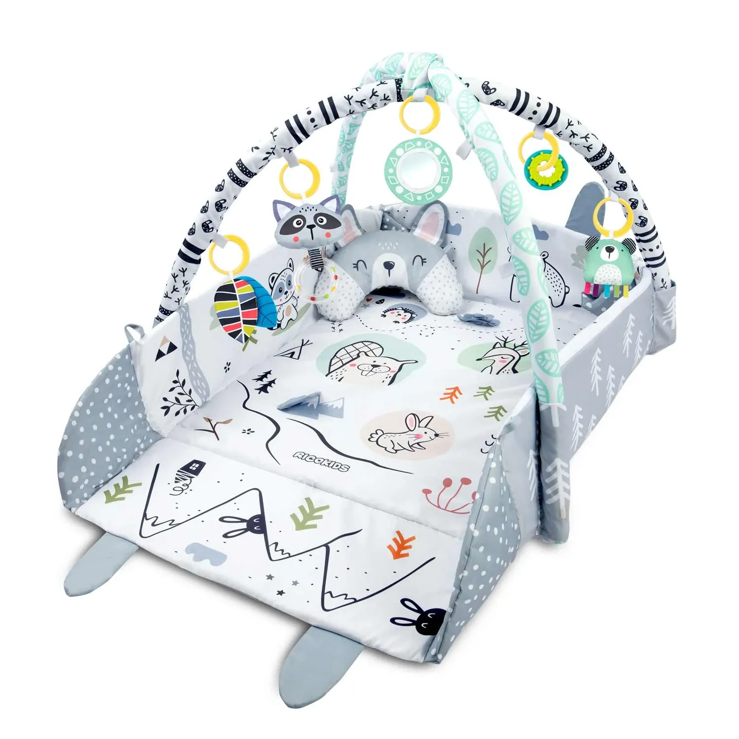 Interaktyvus edukacinis kilimėlis 110 x 100 cm Ricokids Rabbit - nuotrauka 1