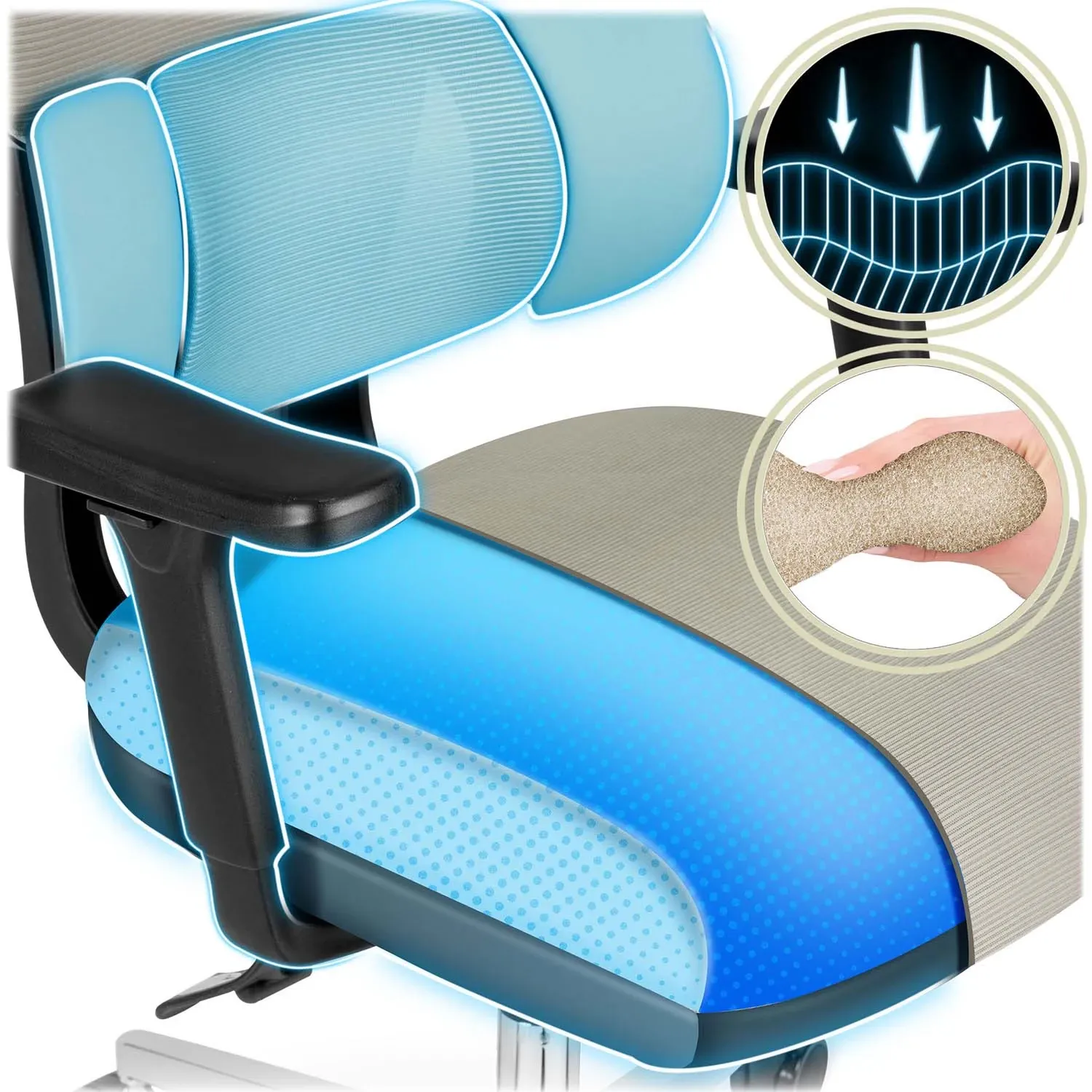 Sofotel Talin mikro tinklelio biuro kėdė – pilka - nuotrauka 1