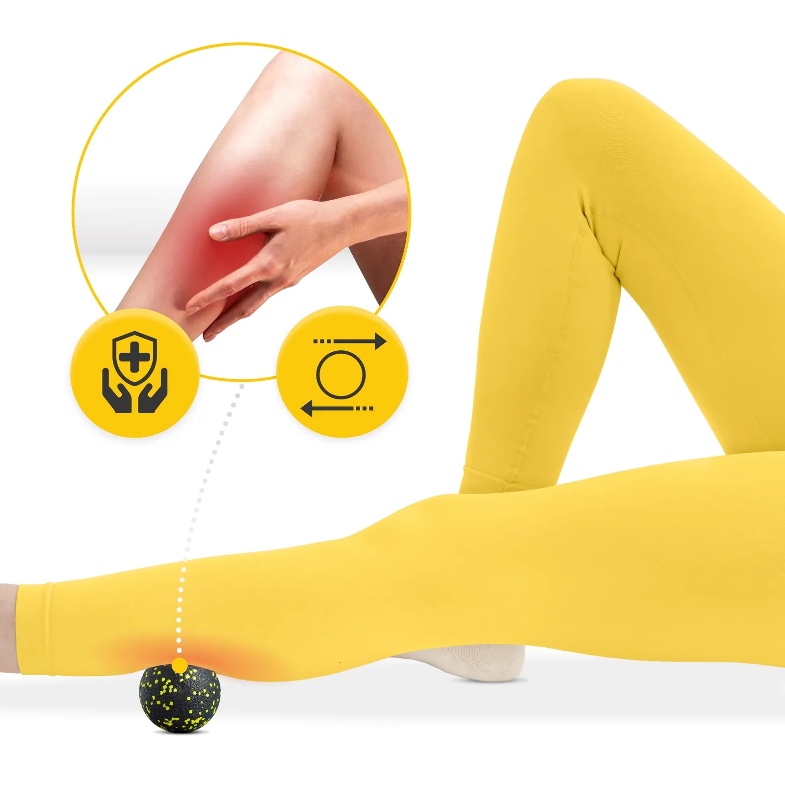 EPP masažo kamuoliukas 8 cm geltonas