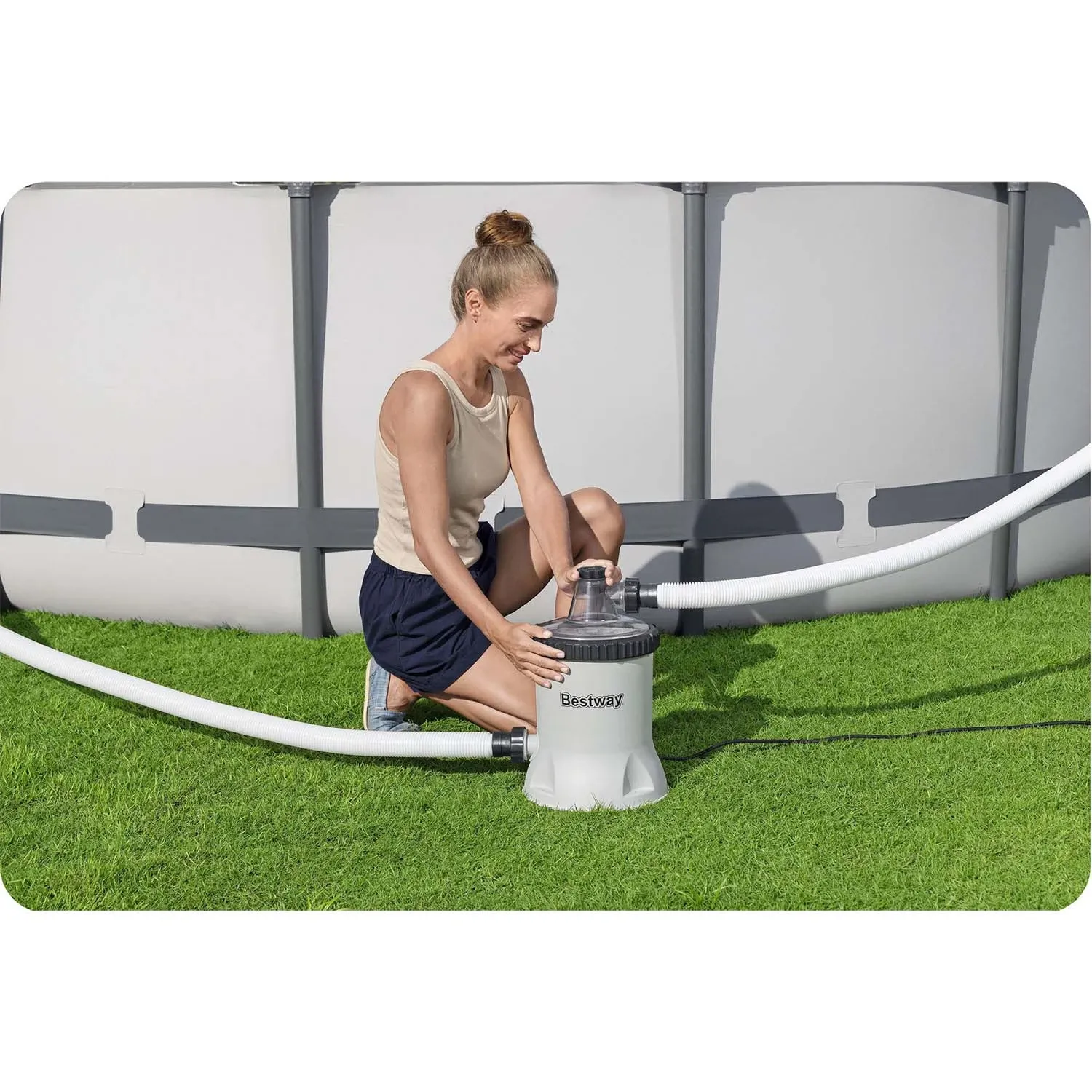 Baseino filtro pompa 5678 l/h + „Bestway“ 58870 filtro kamuoliukai - nuotrauka 1