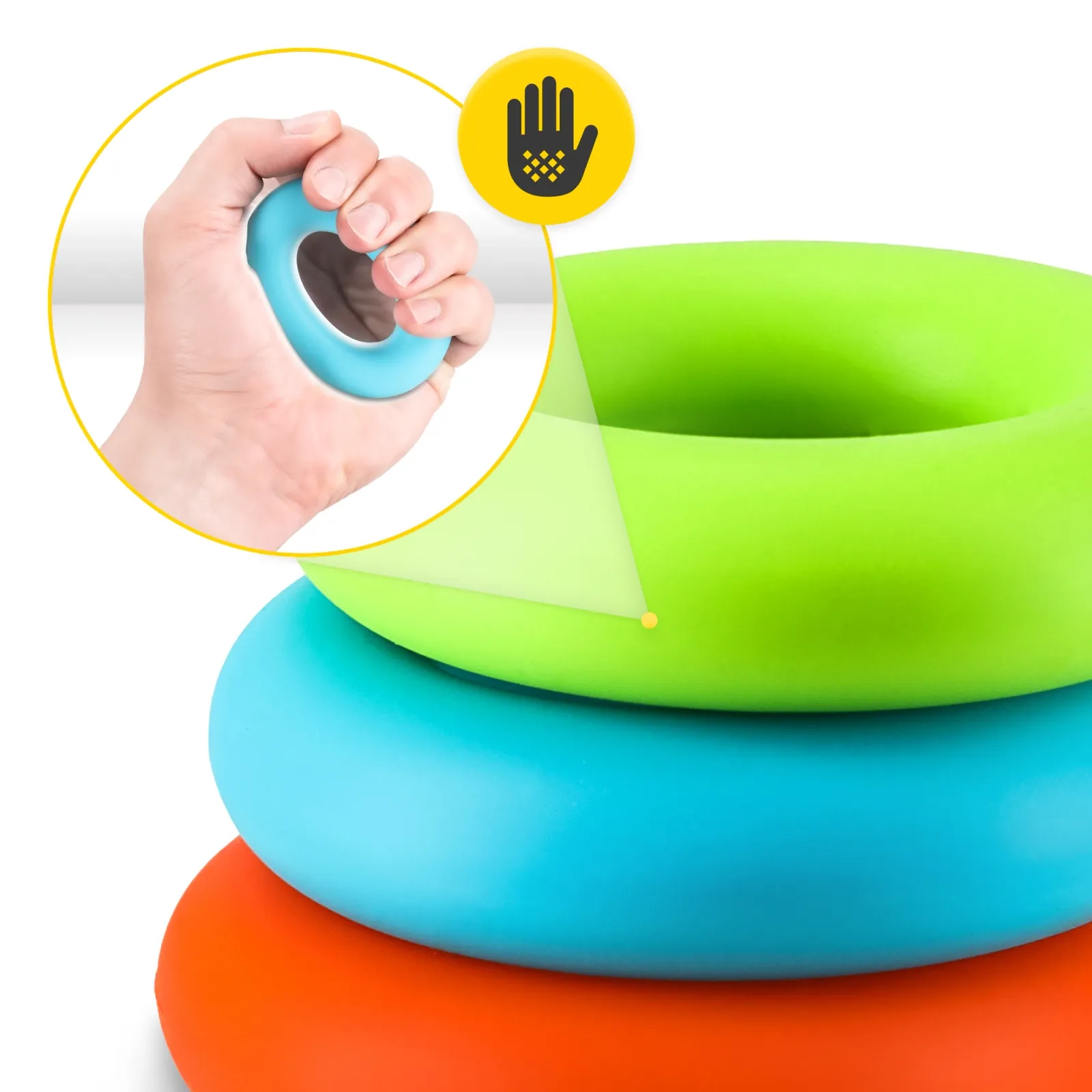 9 guminių juostų rinkinys rankų ir pirštų mankštai