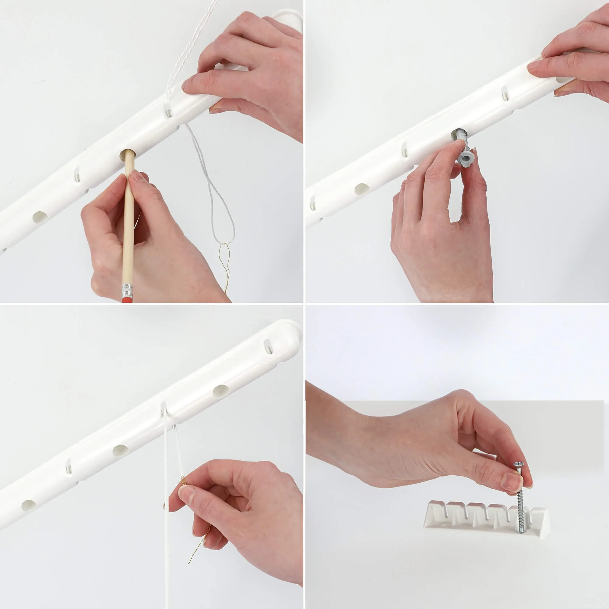 Resiga lubinė drabužių džiovyklė, 5 strypai, 140 cm, balta