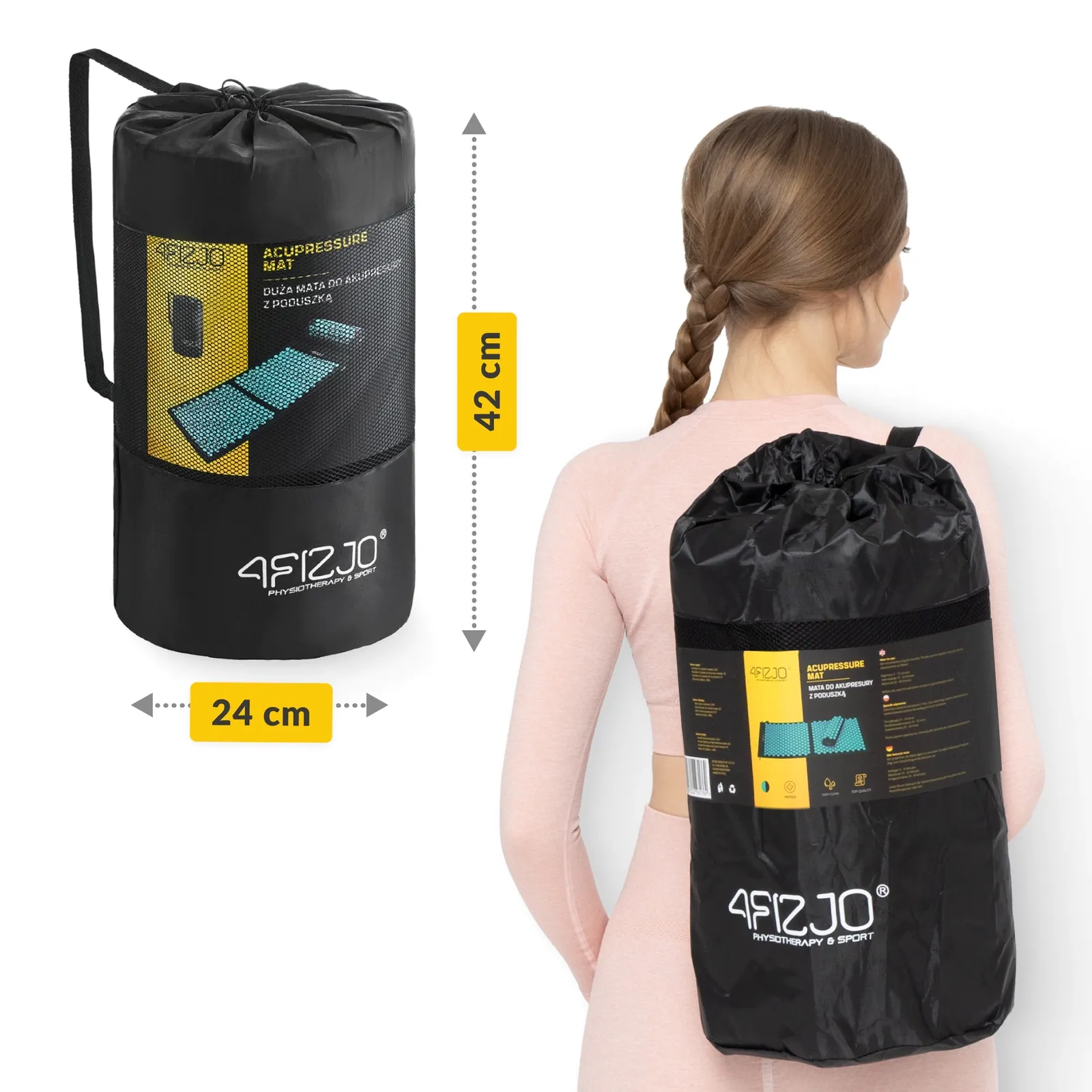 Didelis akupresūros kilimėlis su pagalvėle