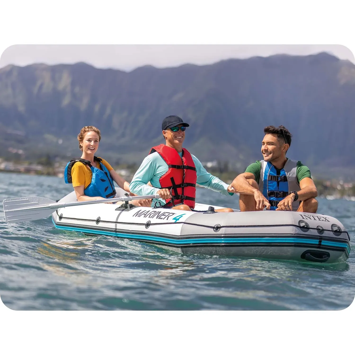 Pripučiama valtis „Mariner 4“ komplektas, 328 x 145 x 48 cm, INTEX 68376 - nuotrauka 1