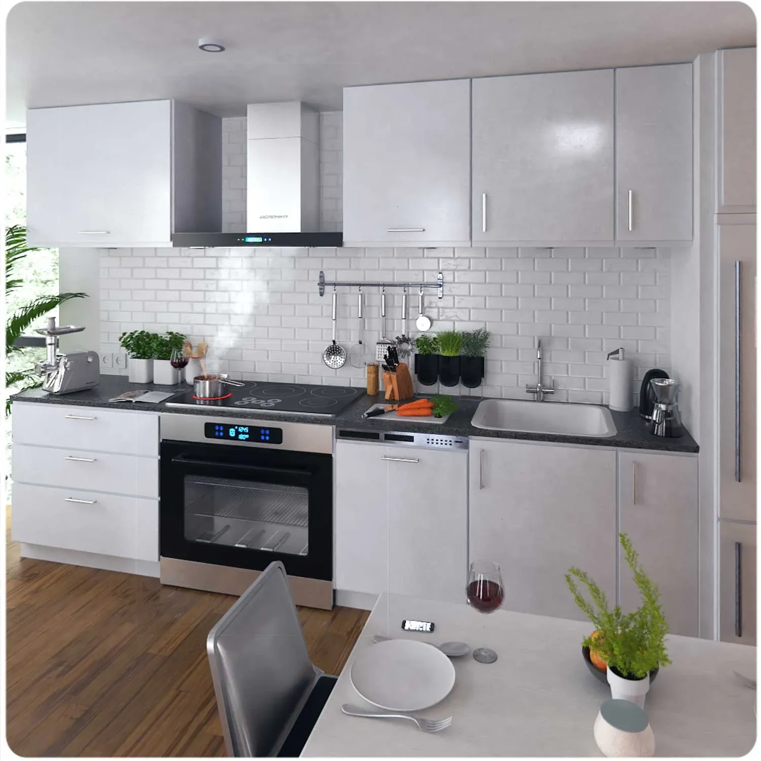 Berdsen BE-90S 90 cm nerūdijančio plieno virtuvės gartraukis - nuotrauka 1