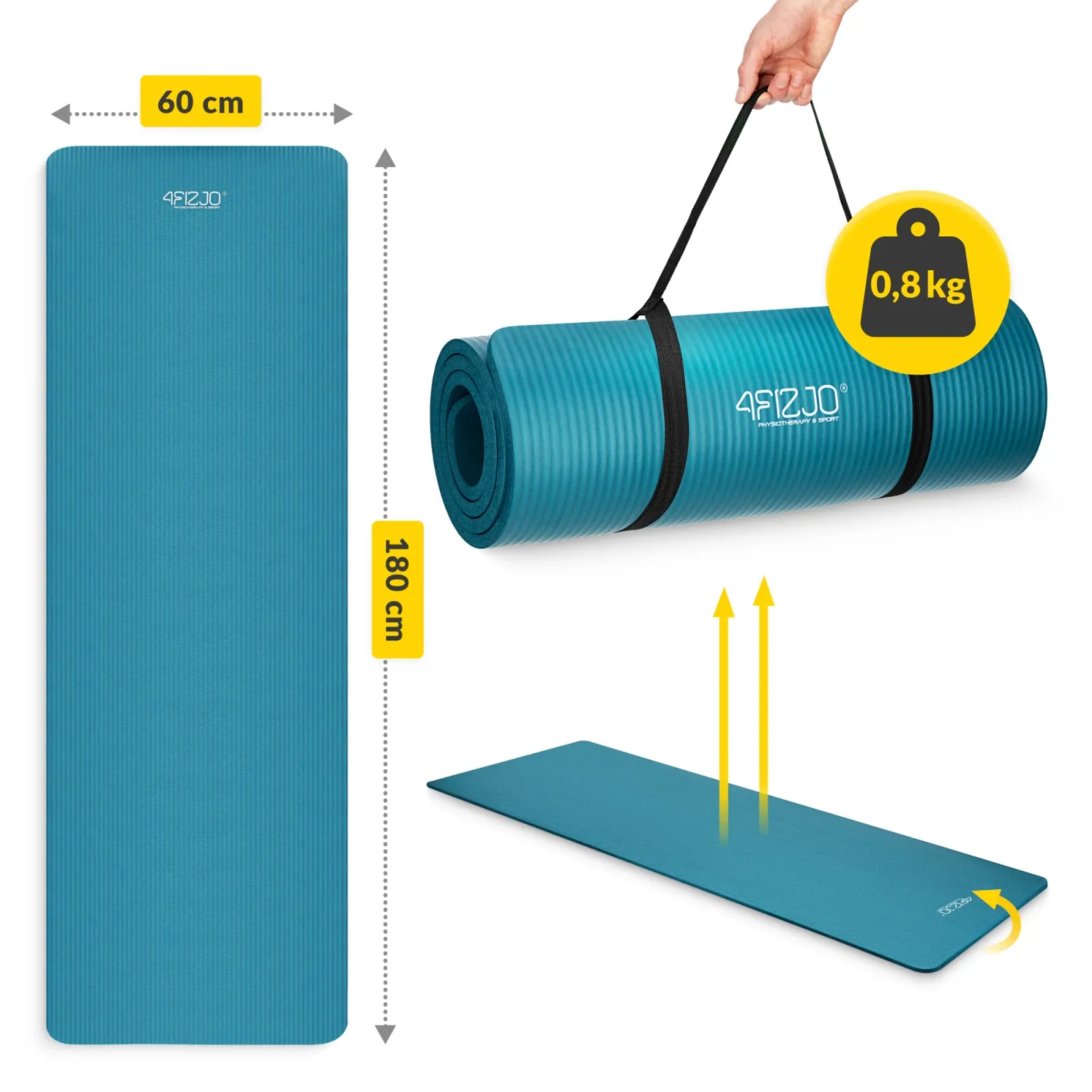 NBR jogos ir fitneso kilimėlis 180 × 60 × 1 cm