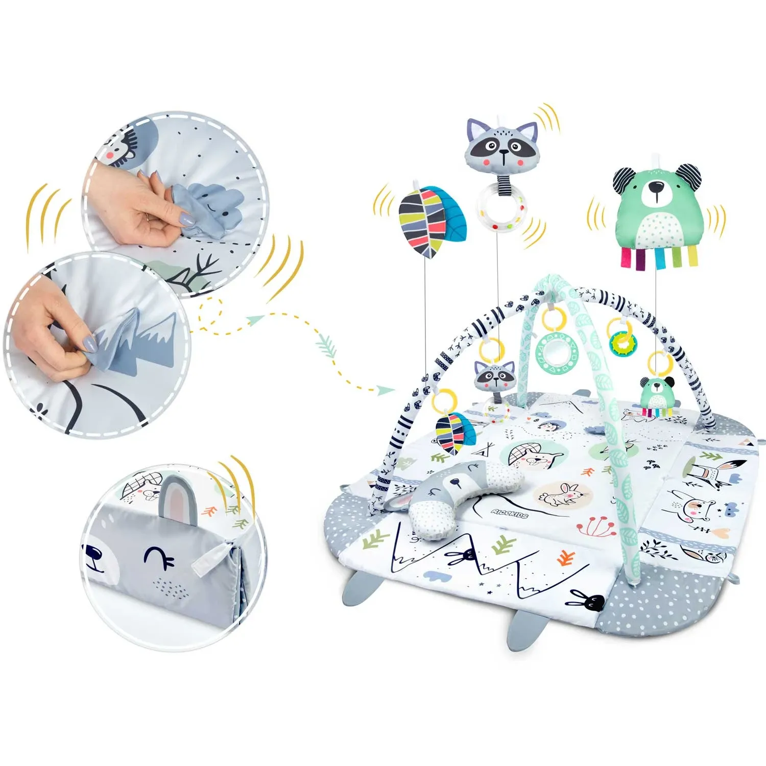 Interaktyvus edukacinis kilimėlis 110 x 100 cm Ricokids Rabbit - nuotrauka 1