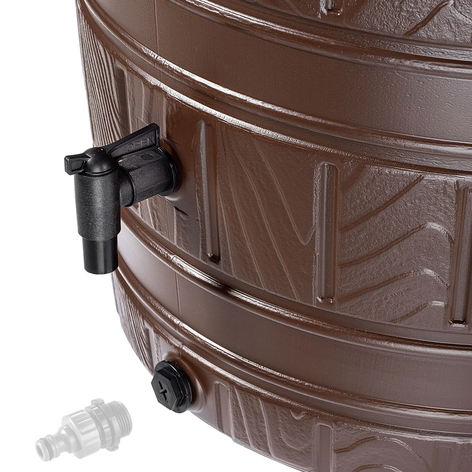 Onigo 265 l lietaus vandens bakas + prijungimo komplektas, rudas