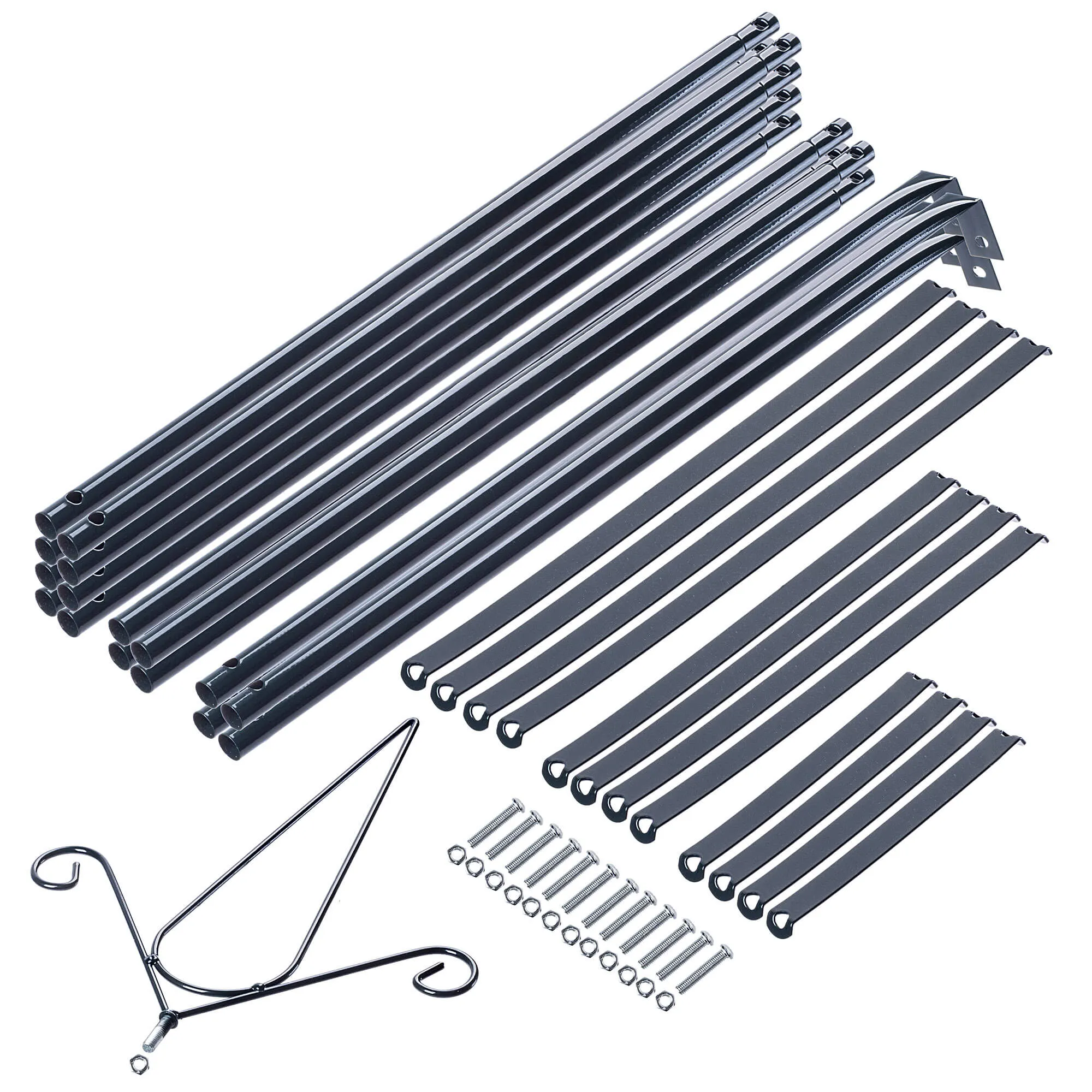 Cataran sodo gėlių piramidė, 202 x 42 cm, juoda