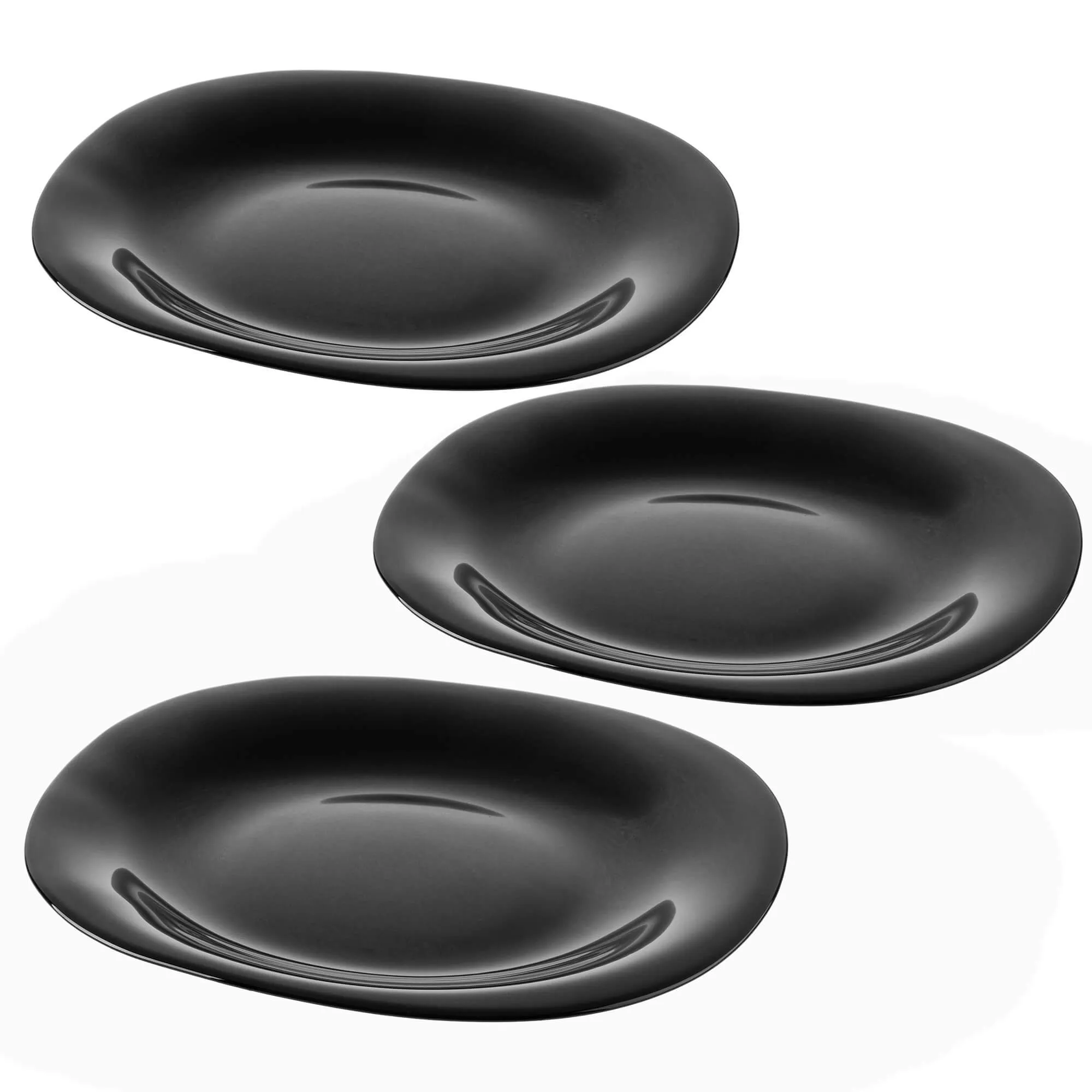 Vetriolo desertinės lėkštės 21 cm, juodos, 3 vnt.