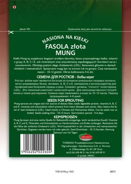 Auksinių mung pupelių daiginimo sėklos 30 g