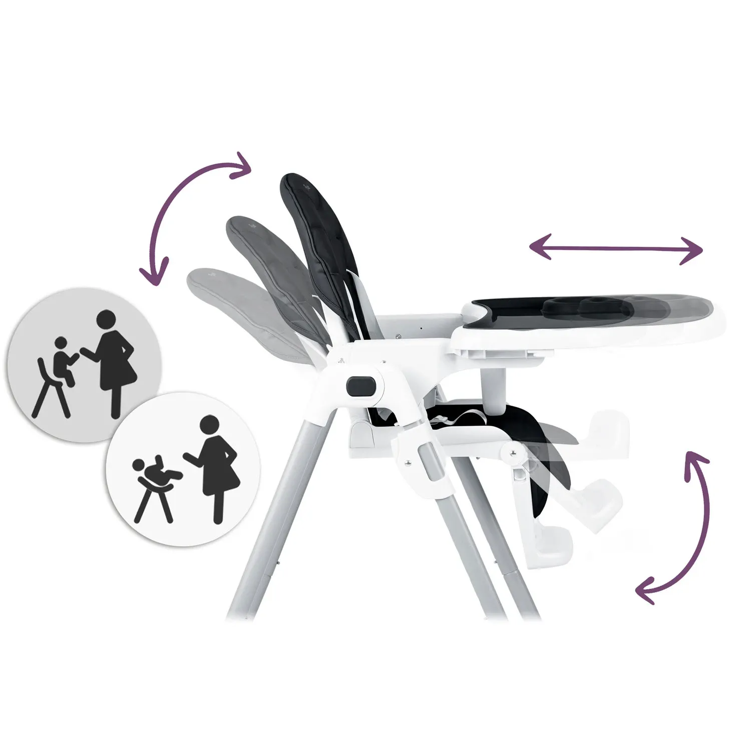 Ricokids Tulo maitinimo kėdutė, juoda - nuotrauka 1