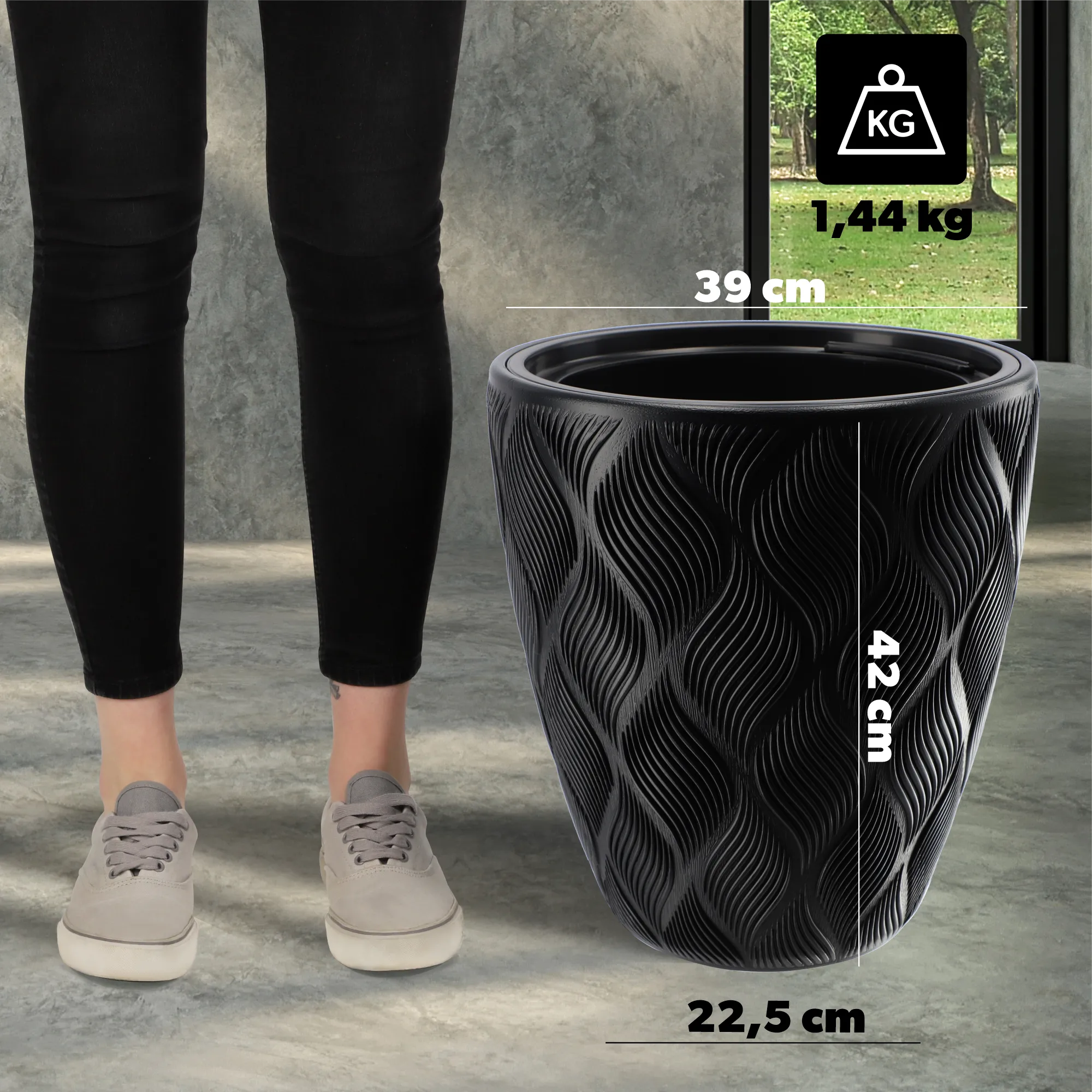 Jesi gėlių vazonas su įdėklu 40 cm