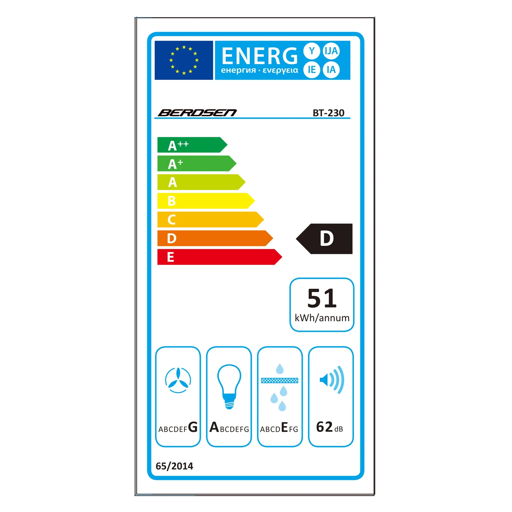 Berdsen BT-230 teleskopinis virtuvės gartraukis, matinės juodos spalvos - nuotrauka 1