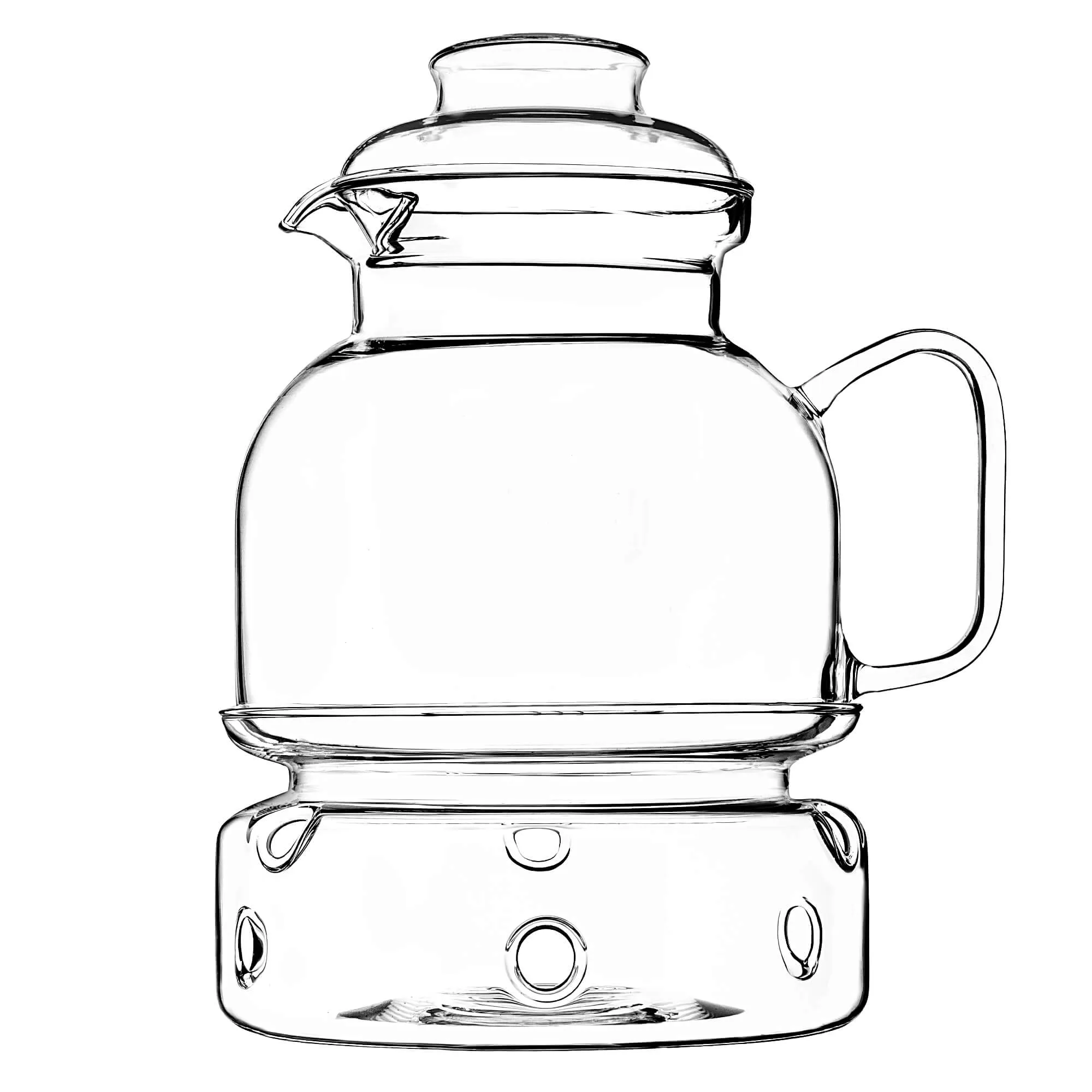 Risel 1,5 l karščiui atsparus ąsotis su šildytuvu