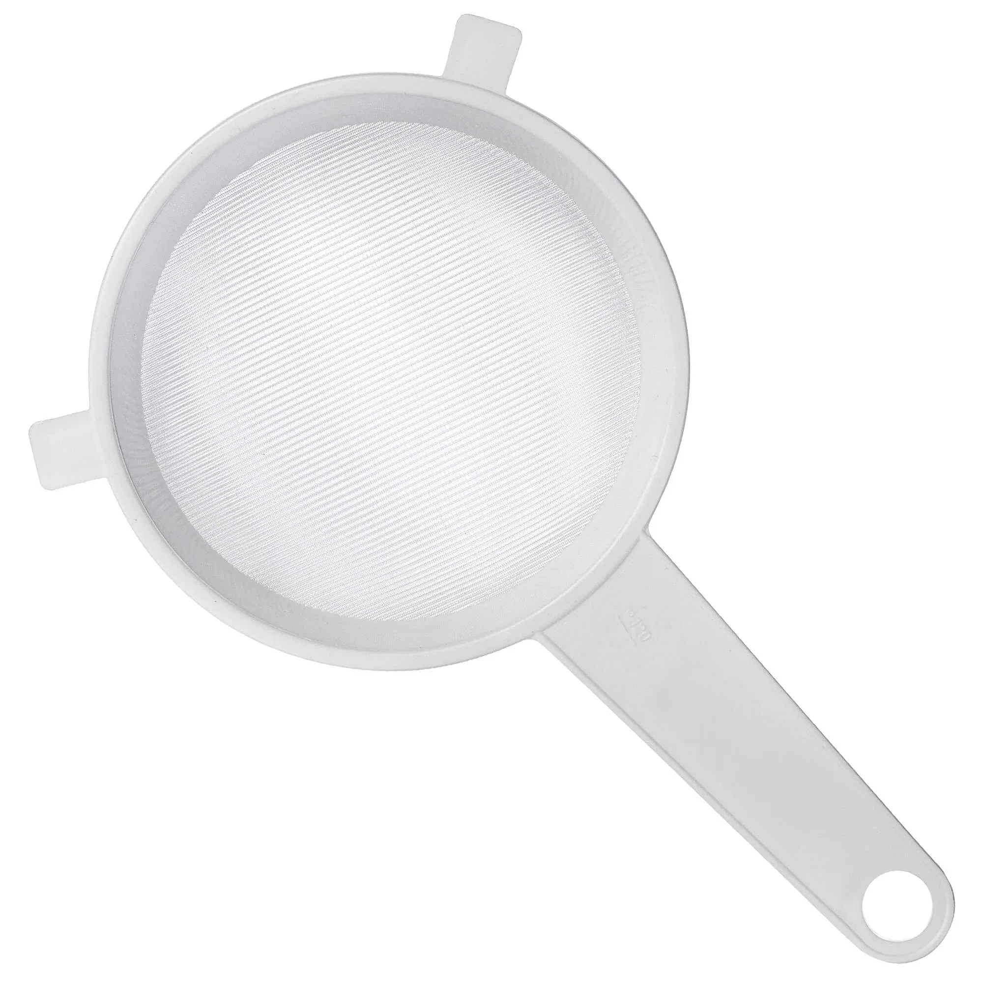 Greci smulkaus tinklelio sietelis, 120 mm skersmens, baltas