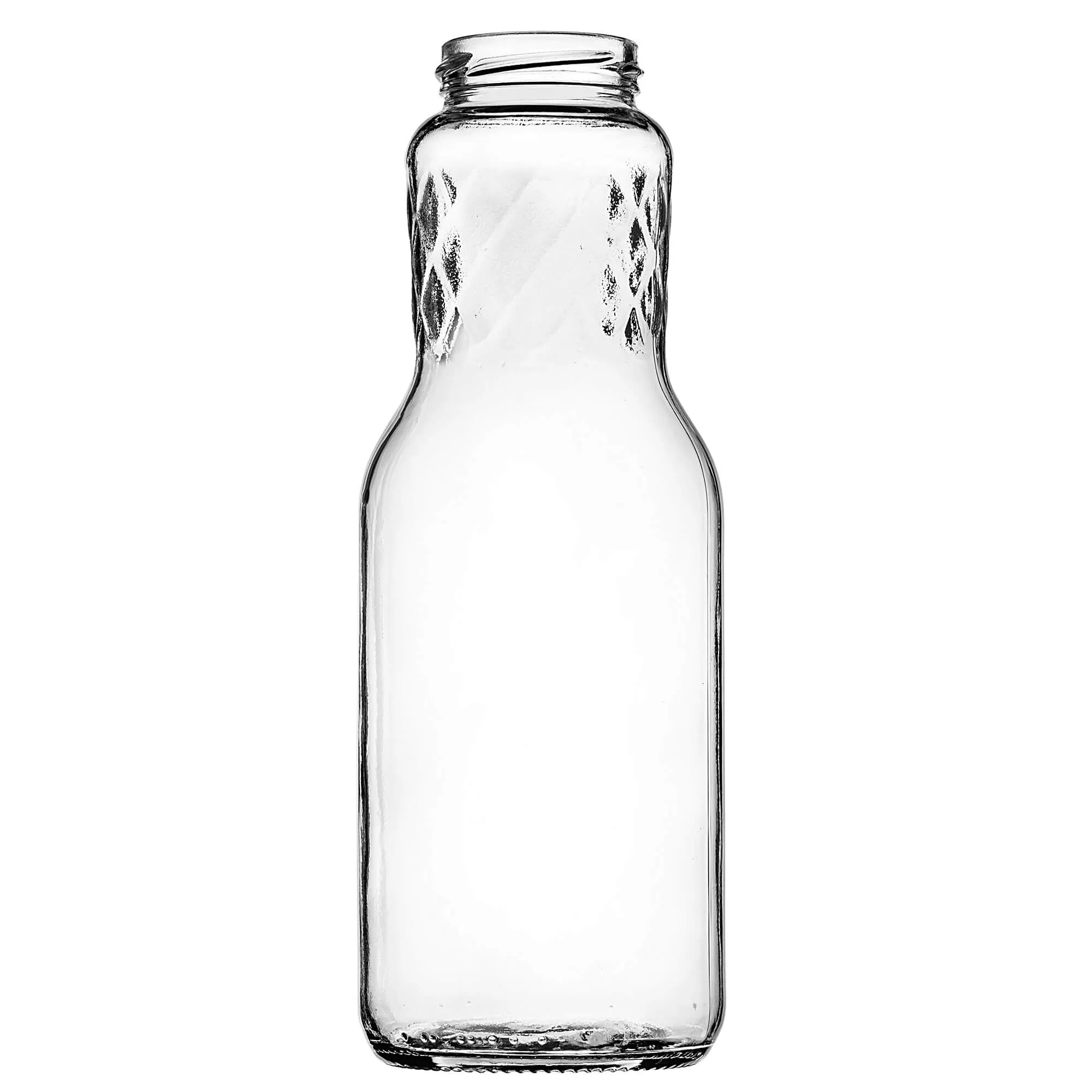 „Corlo“ stiklinis pieno buteliukas 1 l su baltu dangteliu, 53 mm skersmens, 3 vnt.