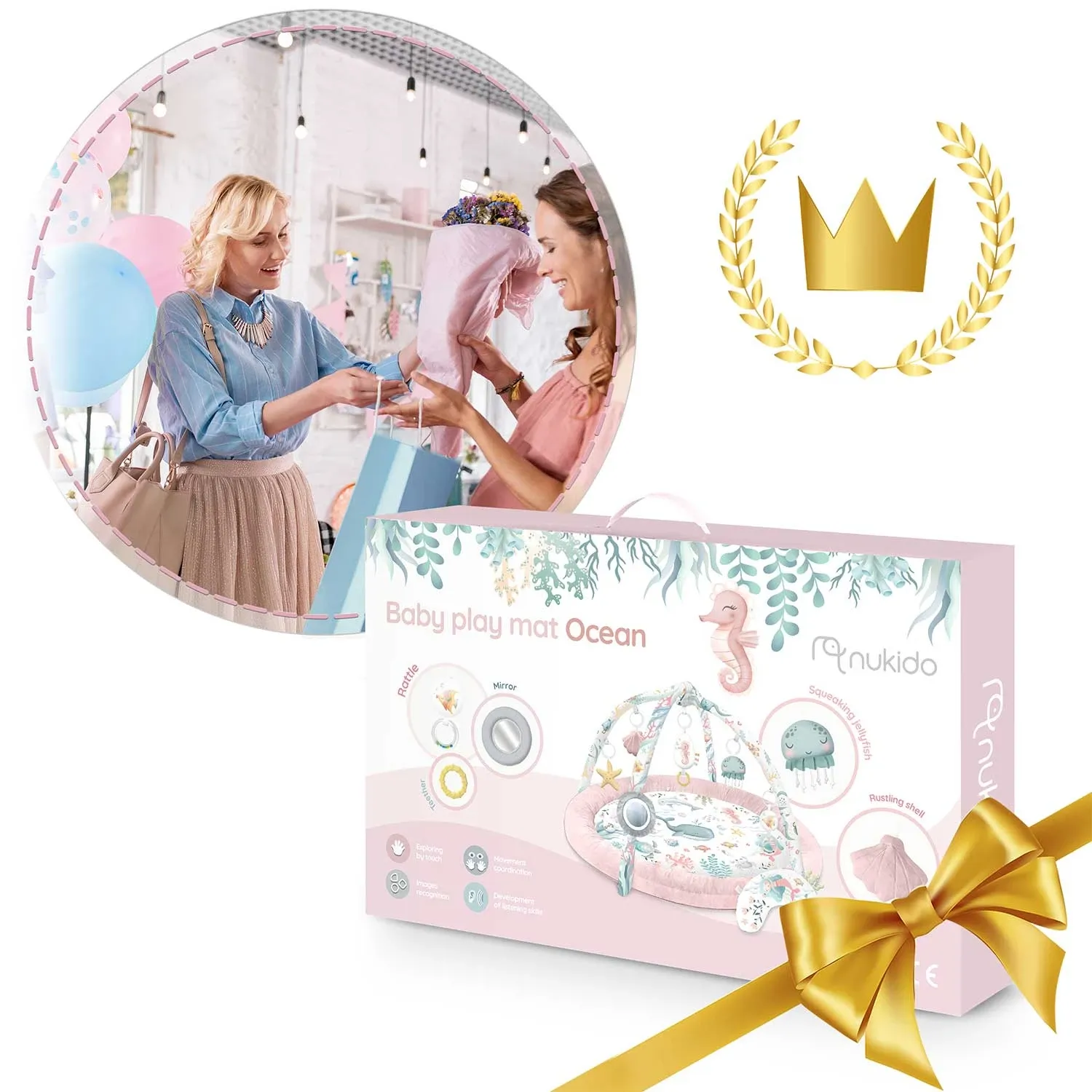 Interaktyvus žaidimų kilimėlis „Ocean Nukido“ – rožinis - nuotrauka 1