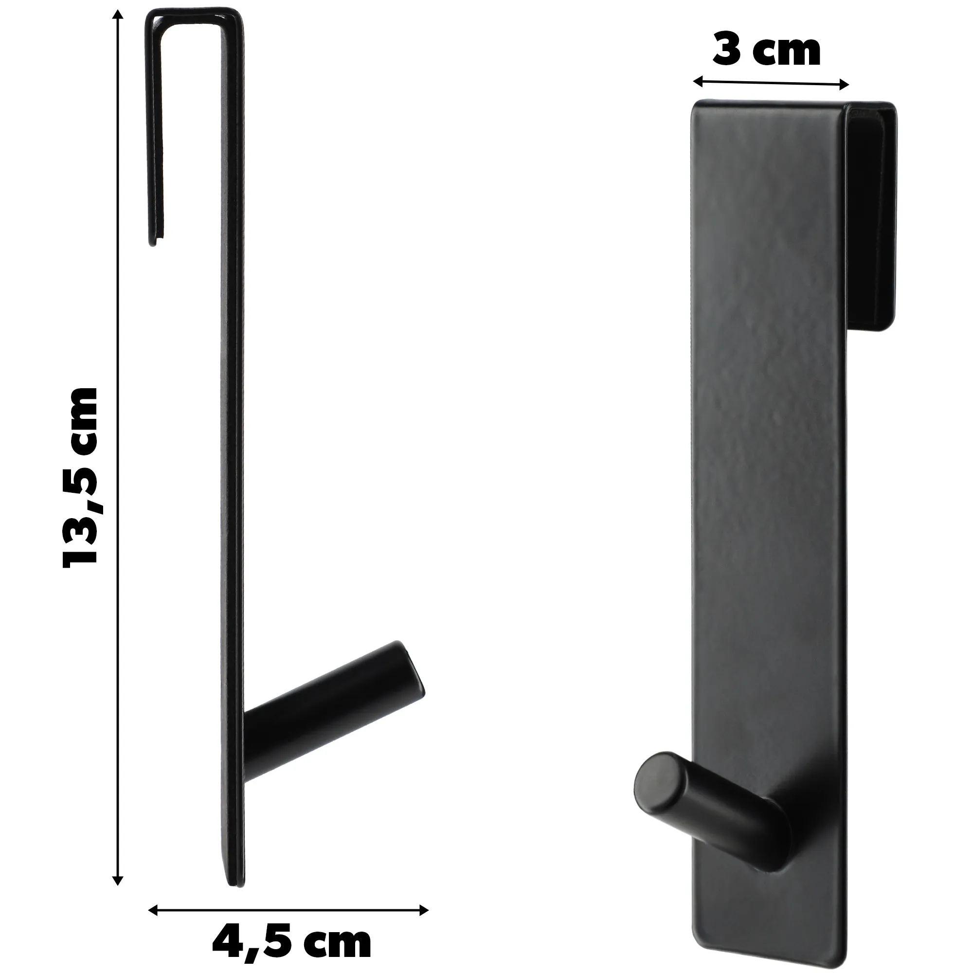 Besse durų kabliukai juodi, viengubi