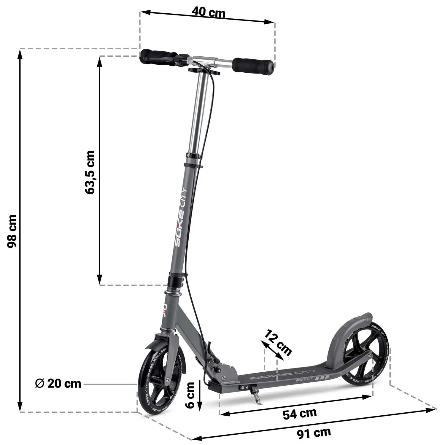 Soke City pilkas paspirtukas - nuotrauka 1