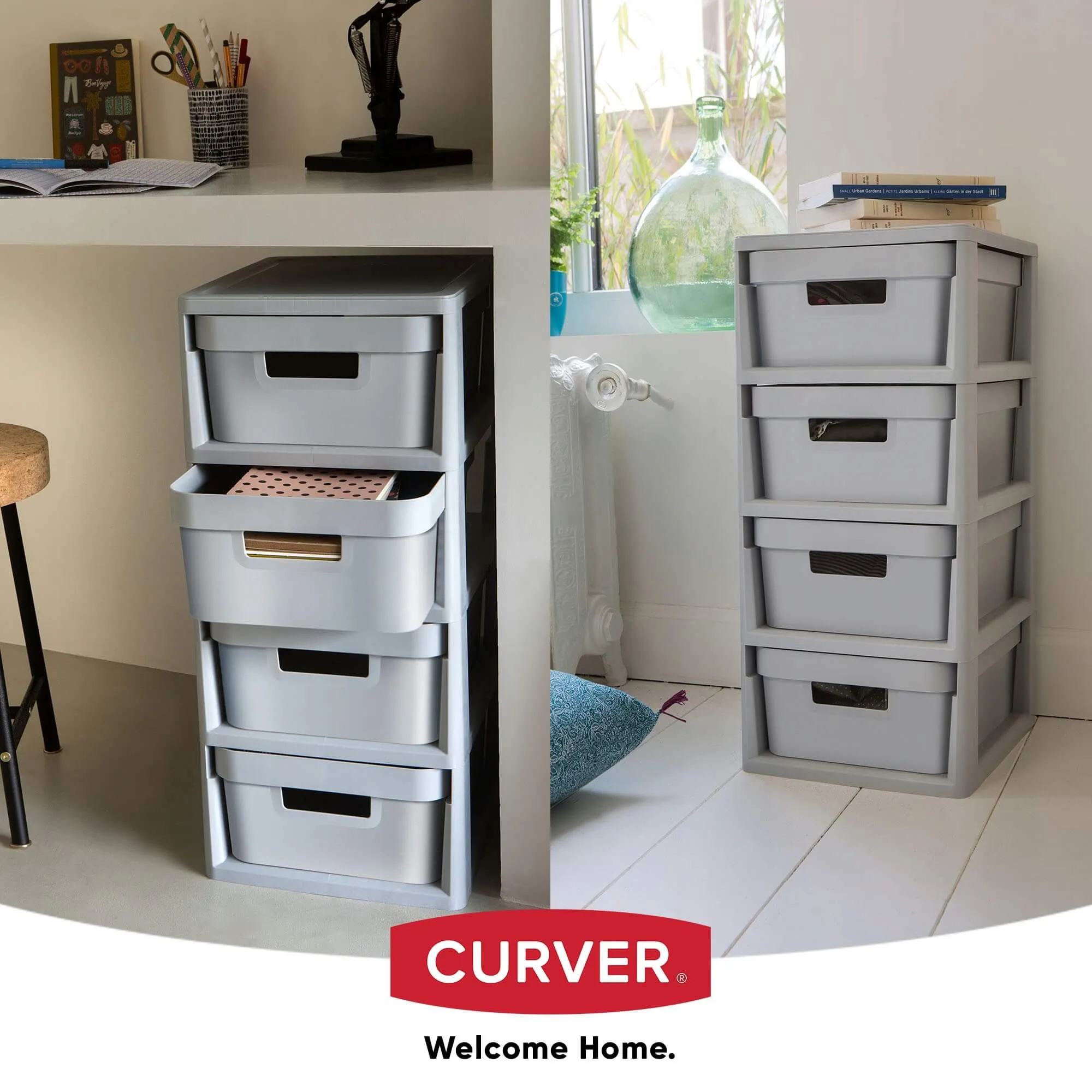 Curver Infinity lentyna 4 x 11 l, tamsiai pilka