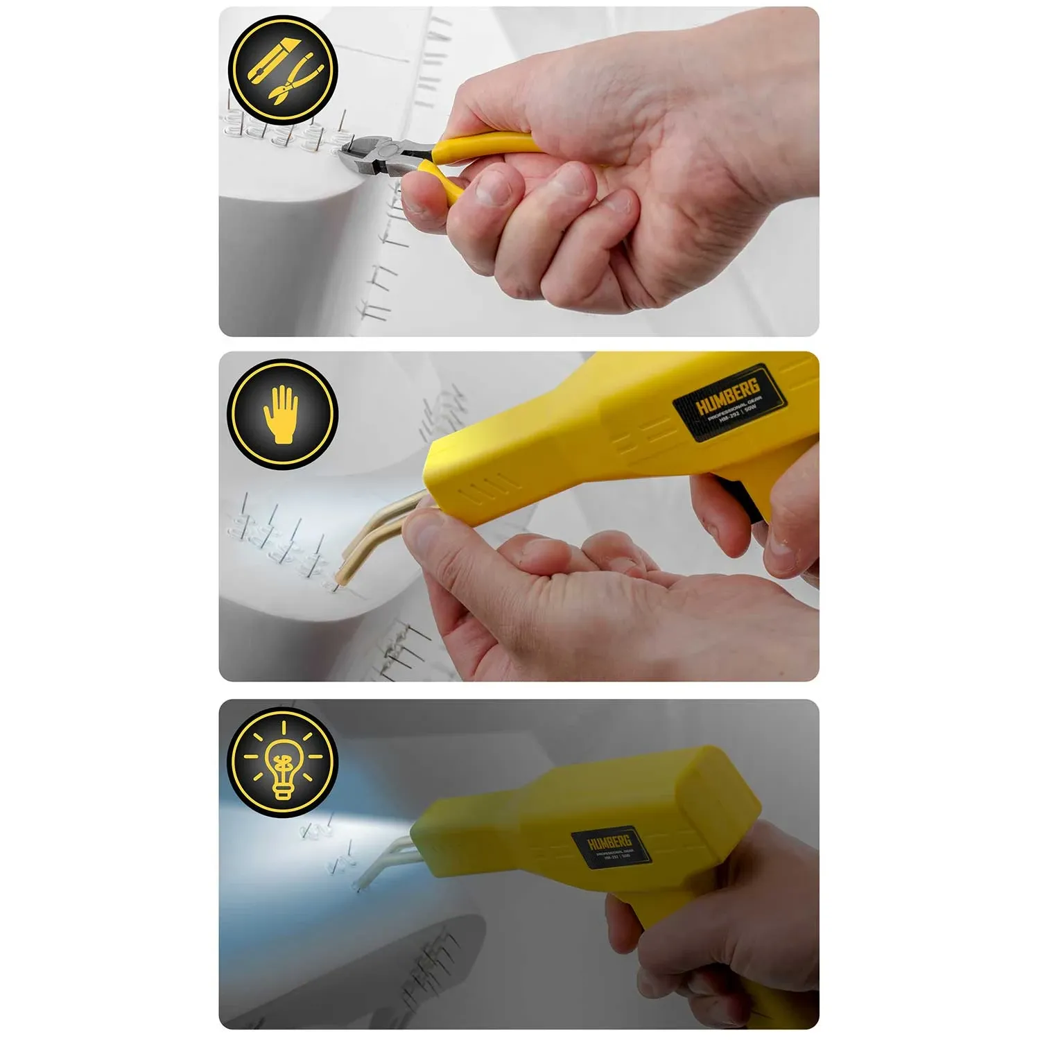 Humberg HM-292 50W plastiko suvirinimo aparatas + 800 kablių - nuotrauka 1