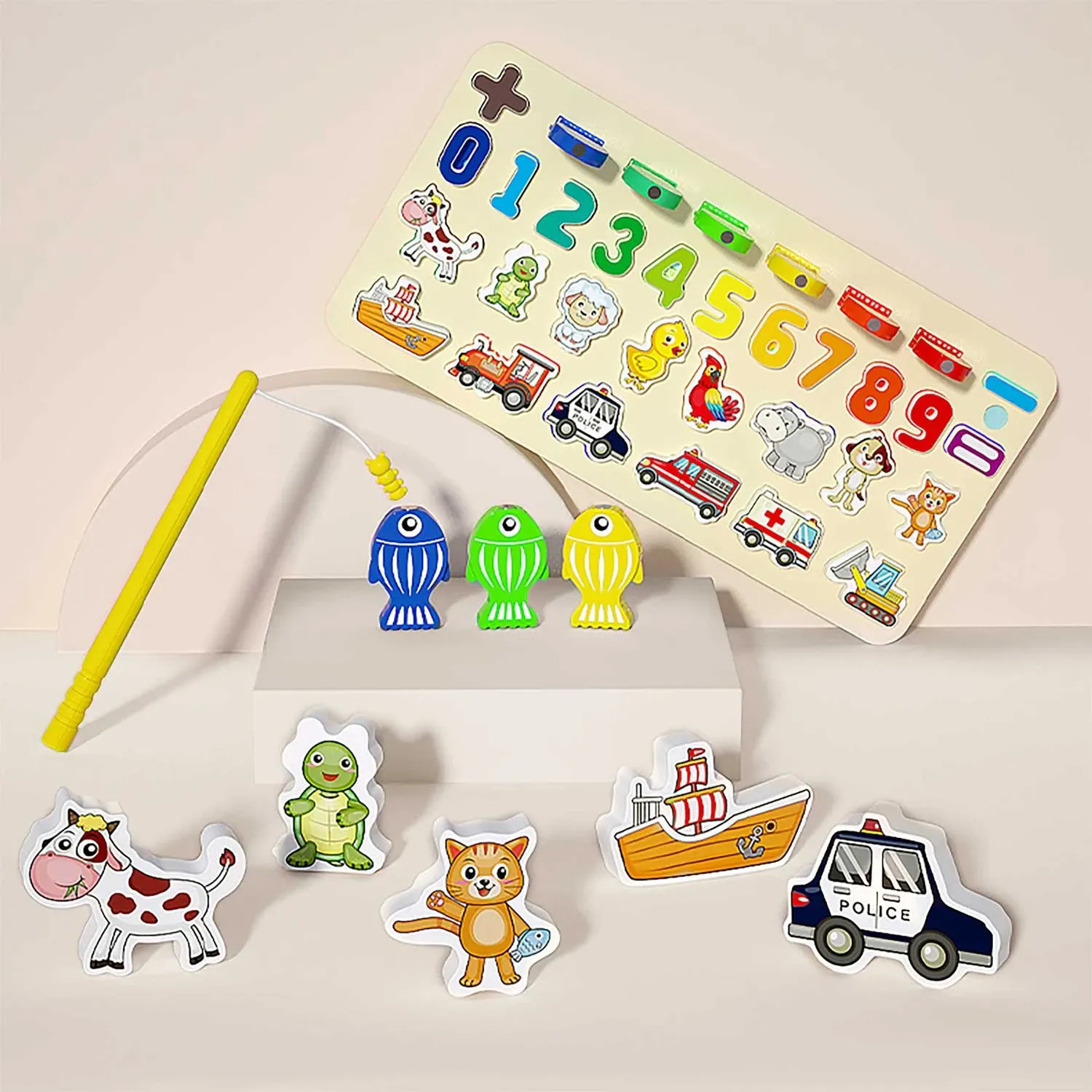 „Ricokids 781400“ edukacinė lenta su skaičiais, gyvūnais ir transporto priemonėmis - nuotrauka 1