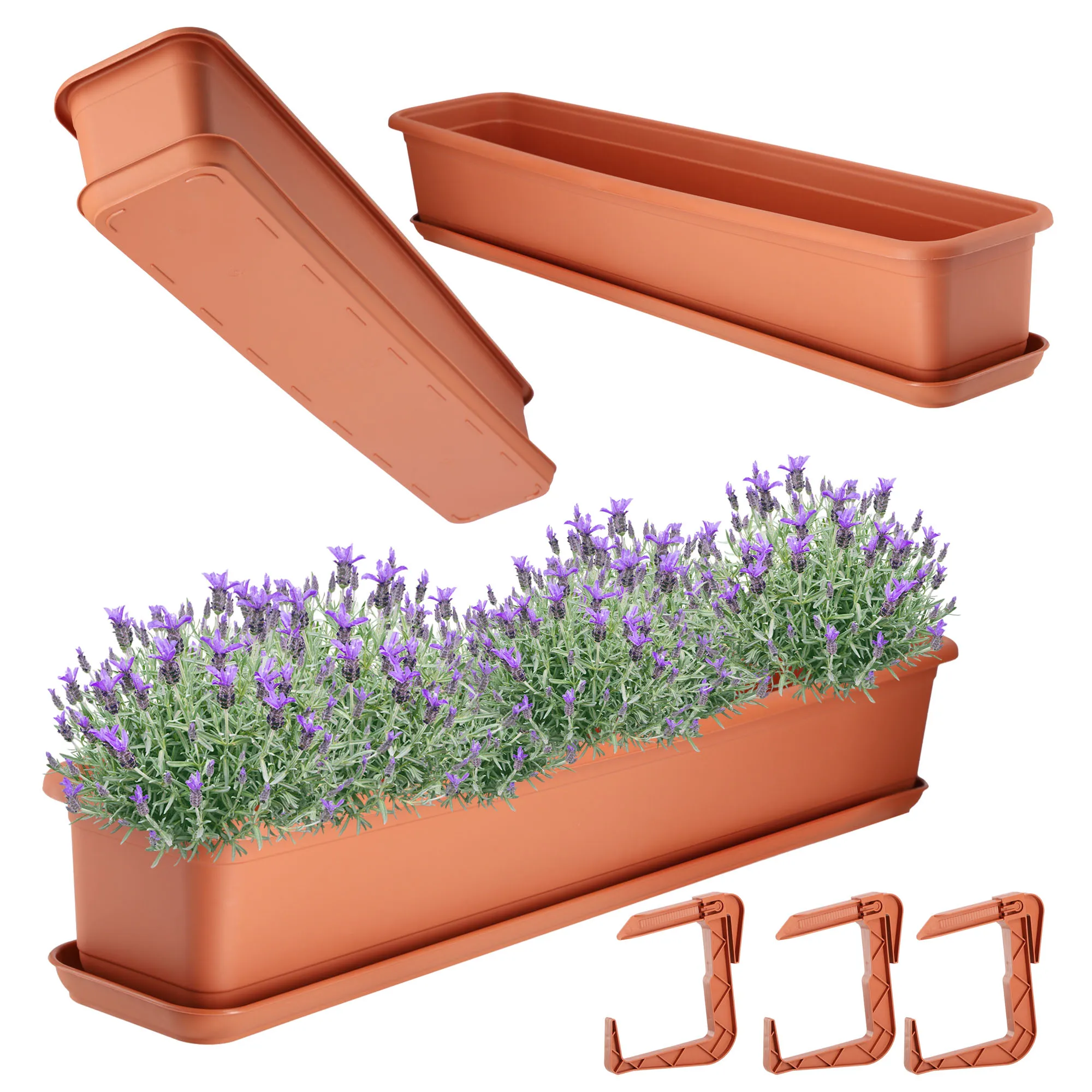 „Evron“ balkono dėžė su pagrindu ir rankenomis